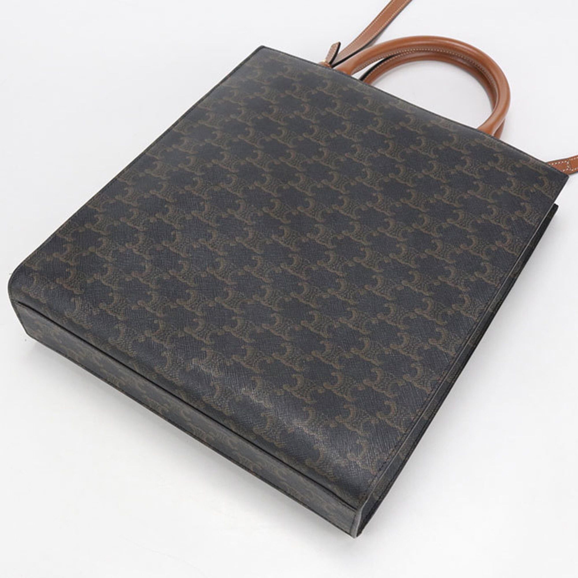 Celine Celine Tote Bag 191542BZK.04LU Vertical Cabas Small Triomphe Canvas Women's Brown Size ONE SIZE - 2 Thumbnail