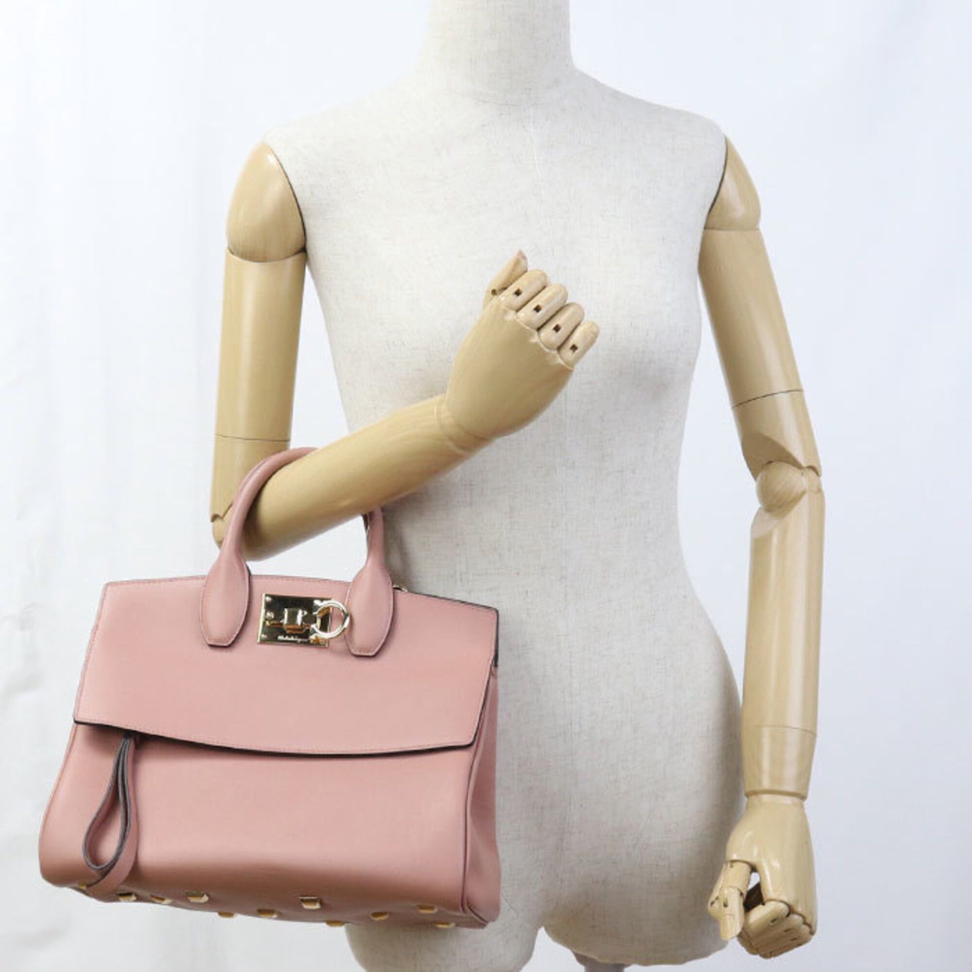 Salvatore Ferragamo Salvatore Ferragamo FERRAGAMO Ferragamo Tote Bag 21 H159 2WAY Gancini Women's Pink Size ONE SIZE - 11 Thumbnail