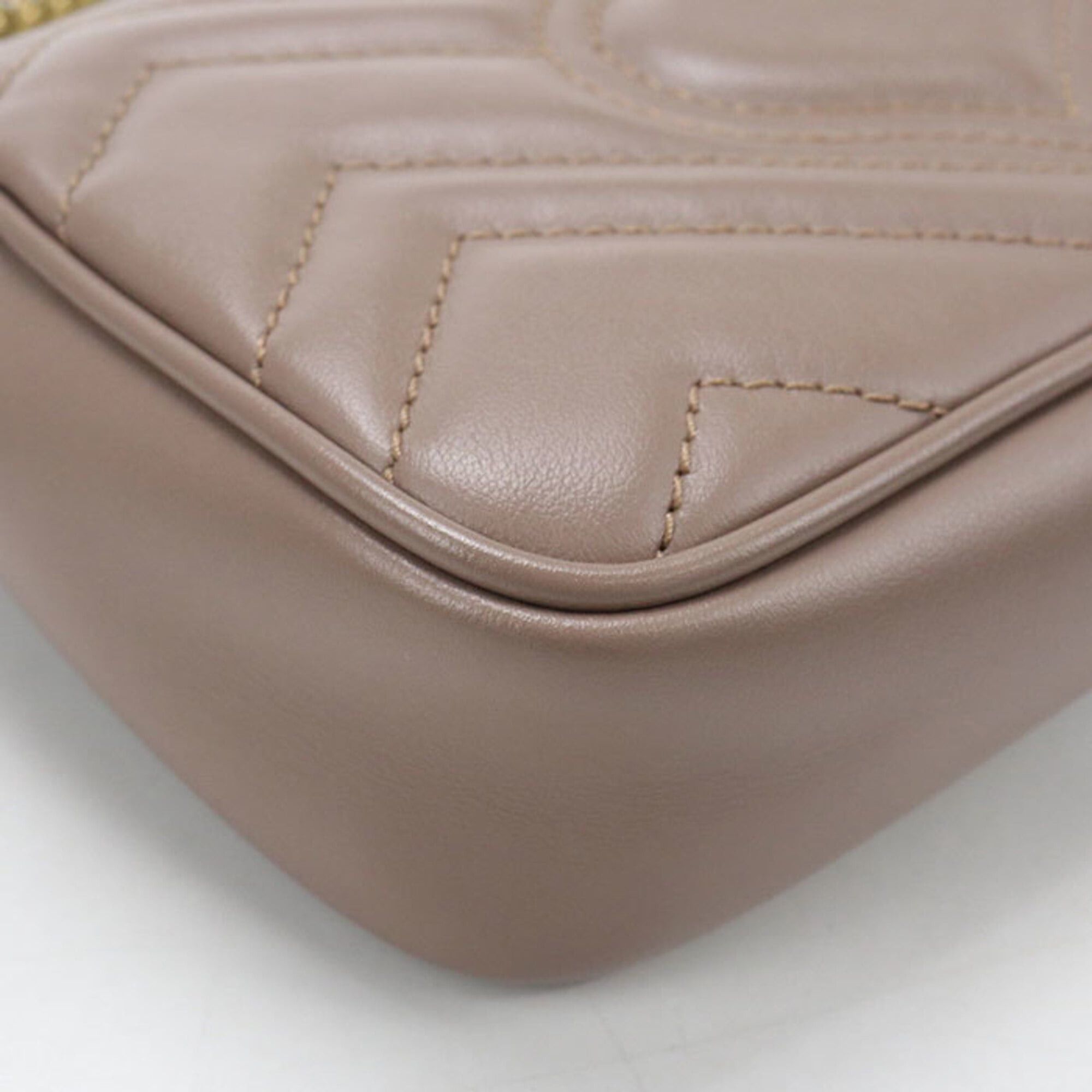 Gucci GUCCI Shoulder Bag 476433 Mini GG Marmont Women's Beige Size ONE SIZE - 7 Thumbnail