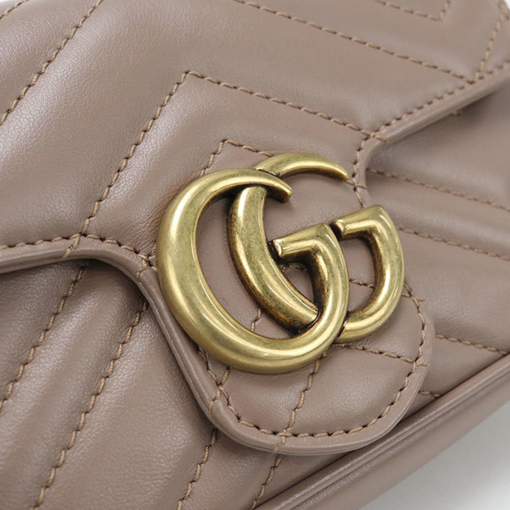 Gucci GUCCI Shoulder Bag 476433 Mini GG Marmont Women's Beige Size ONE SIZE - 5 Thumbnail
