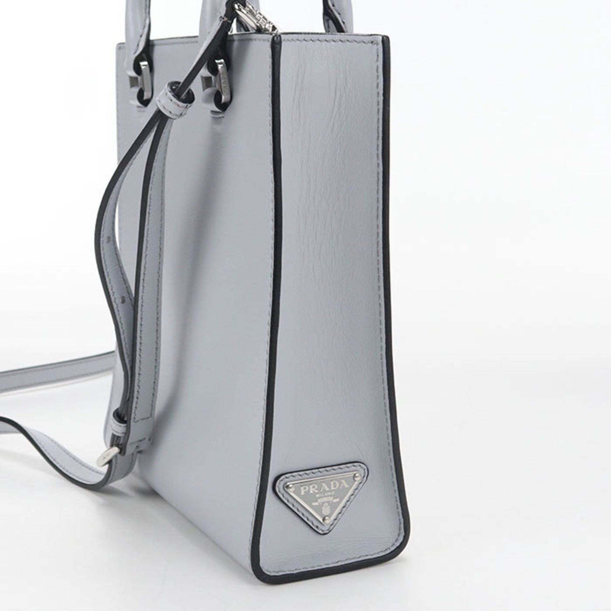 Prada Prada Tote Bag 1BA333 2-Way Mini Triangle Logo Women's Blue Size ONE SIZE - 5 Thumbnail