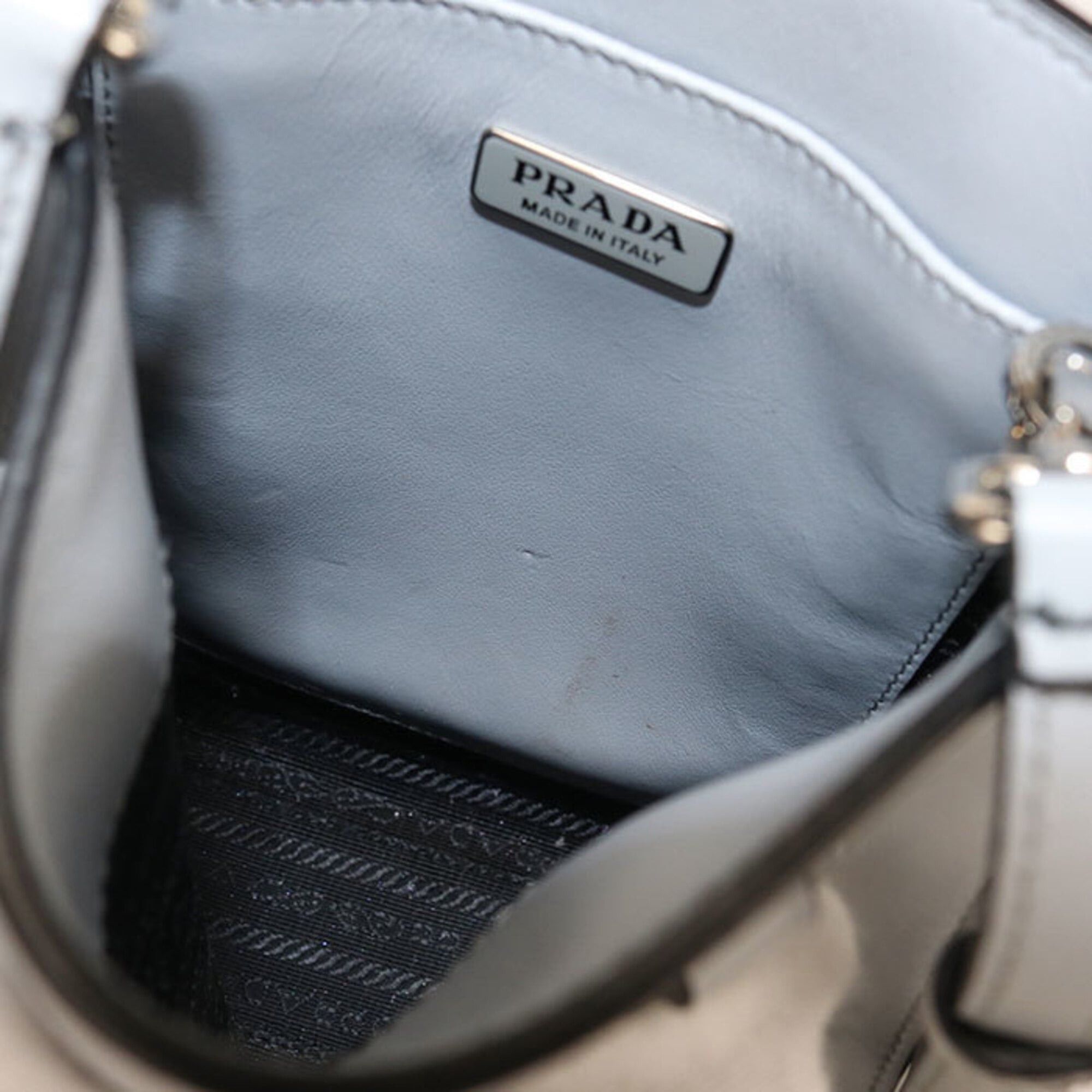 Prada Prada Tote Bag 1BA333 2-Way Mini Triangle Logo Women's Blue Size ONE SIZE - 6 Thumbnail