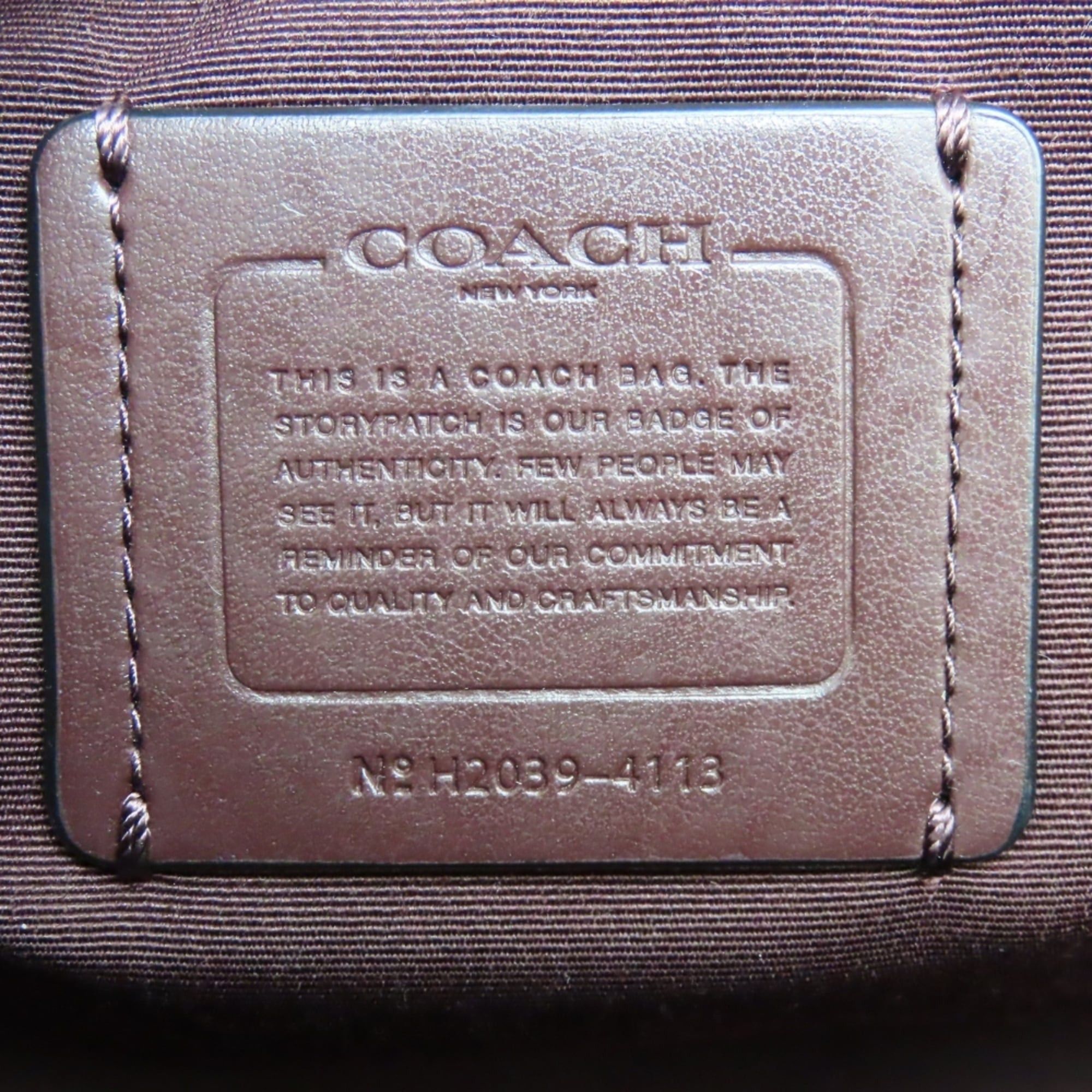 Coach Coach Signature Tote Bag 4113 Canvas Leather Bordeaux Brown Women's COACH Size ONE SIZE - 18 Thumbnail