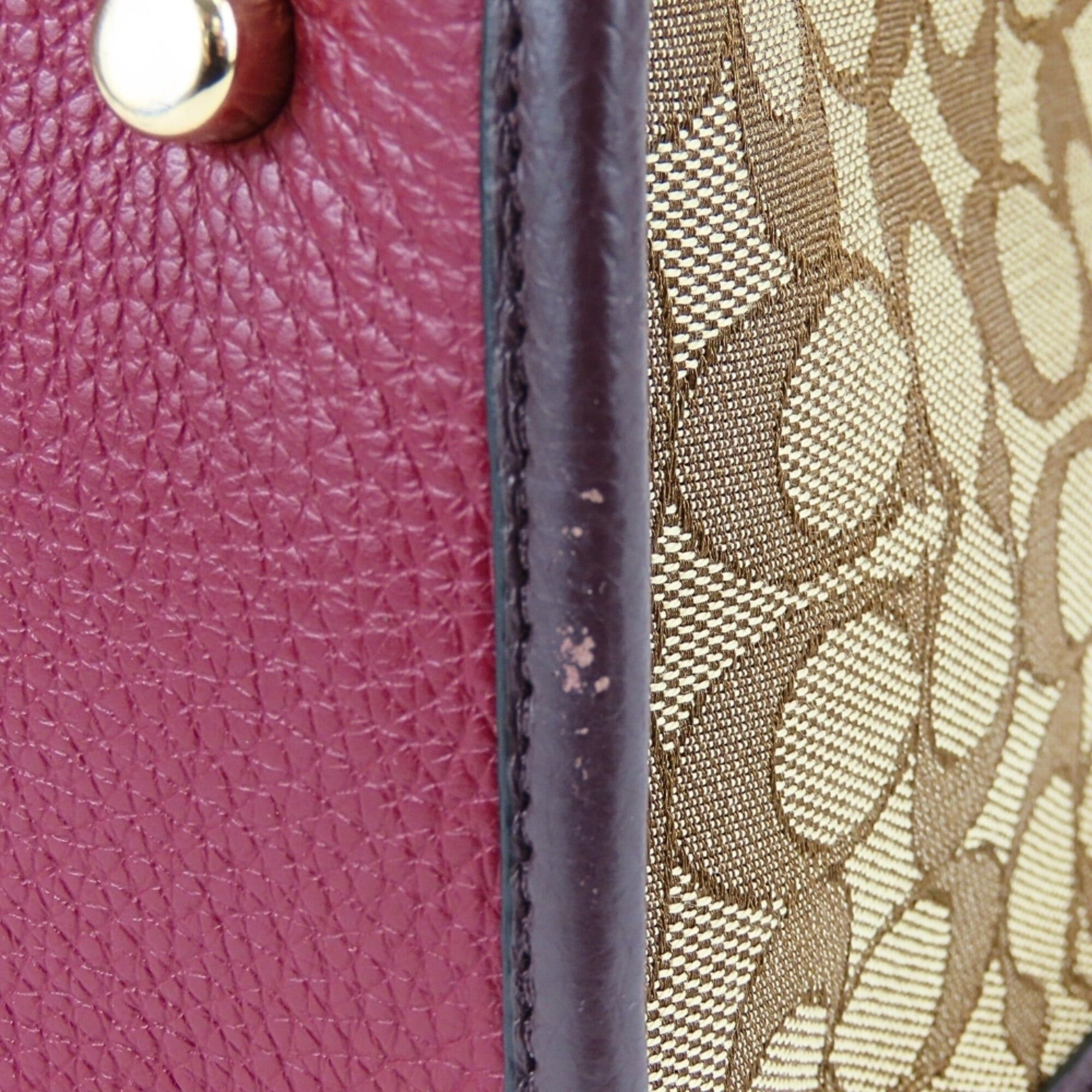 Coach Coach Signature Tote Bag 4113 Canvas Leather Bordeaux Brown Women's COACH Size ONE SIZE - 7 Thumbnail