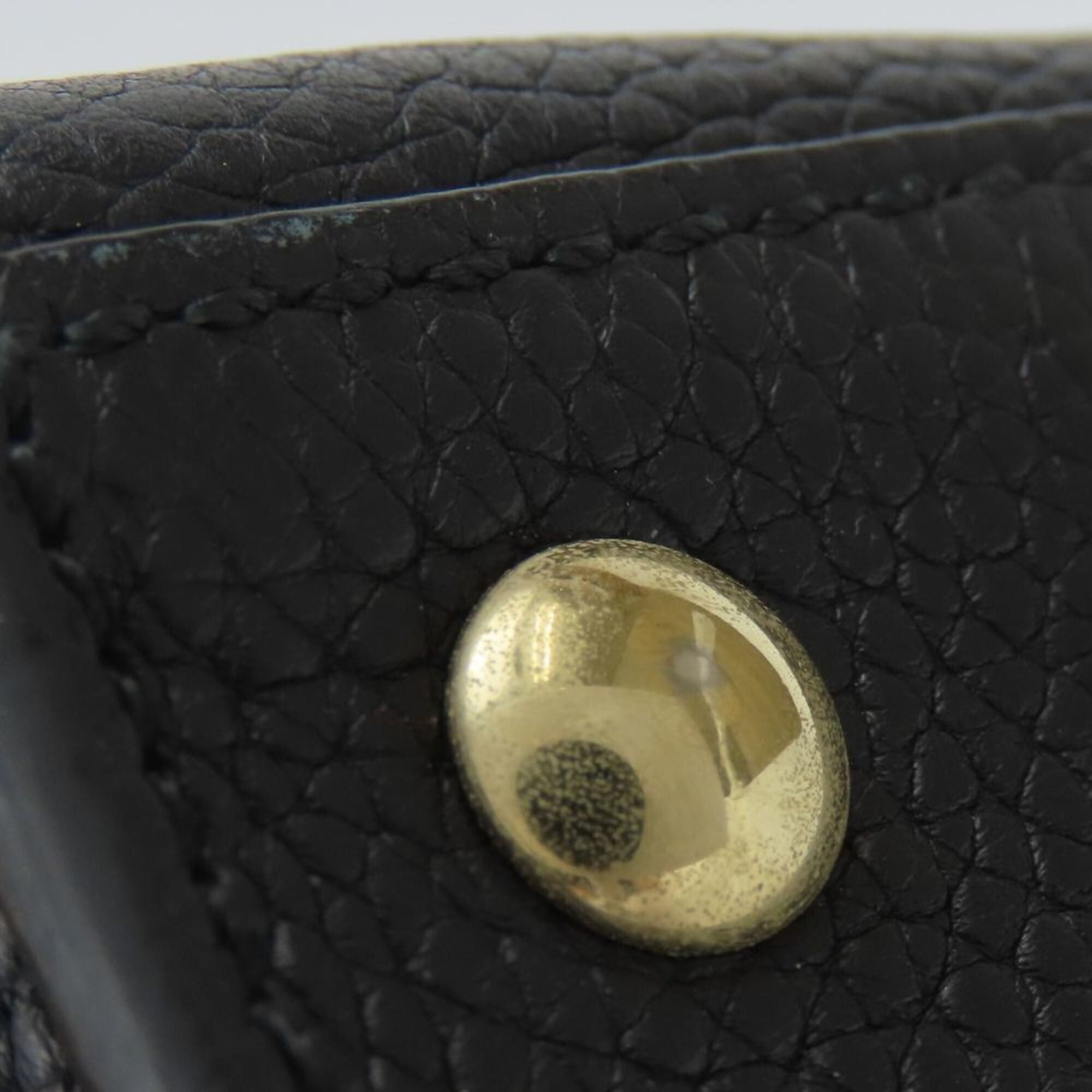 Salvatore Ferragamo Salvatore Ferragamo Gancini Handbag DH-21 F293 Leather Black Gold Hardware Shoulder Bag LOTTY Women's Size ONE SIZE - 12 Thumbnail