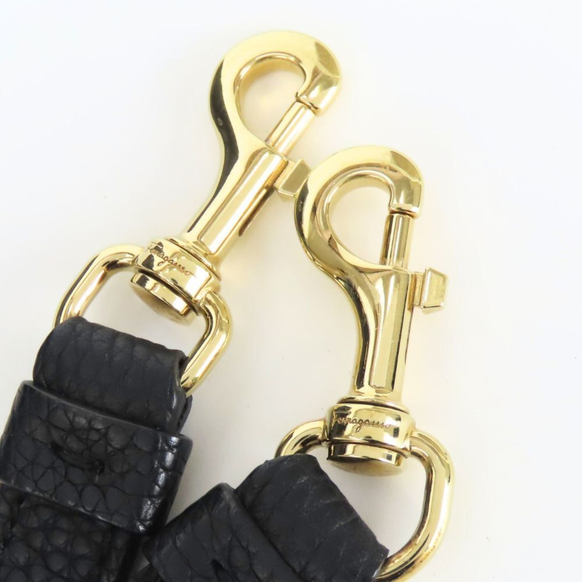 Salvatore Ferragamo Salvatore Ferragamo Gancini Handbag DH-21 F293 Leather Black Gold Hardware Shoulder Bag LOTTY Women's Size ONE SIZE - 16 Thumbnail