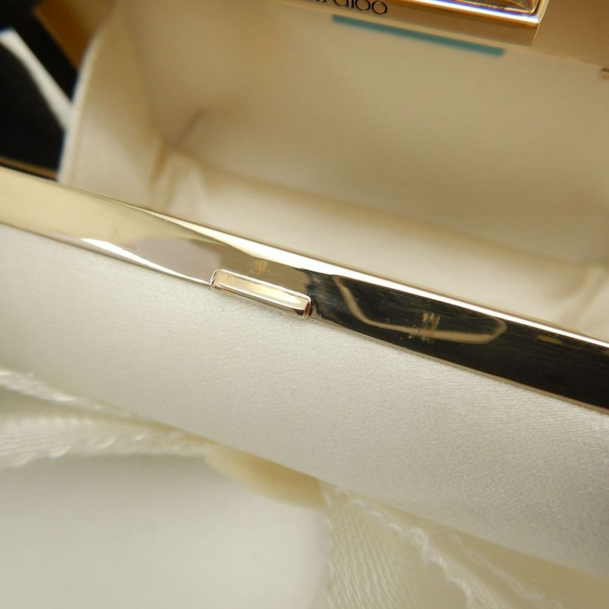 Jimmy Choo JIMMY CHOO Microcloud Clutch Bag, Chain Clutch, Satin, Off-White, Women's, 253759 Size ONE SIZE - 15 Thumbnail