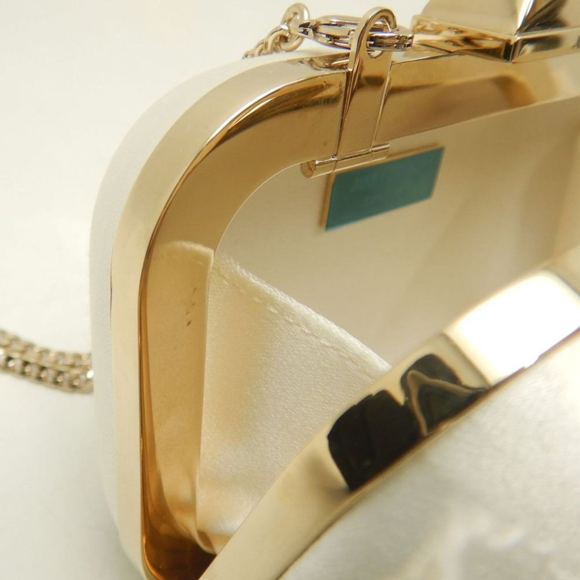 Jimmy Choo JIMMY CHOO Microcloud Clutch Bag, Chain Clutch, Satin, Off-White, Women's, 253759 Size ONE SIZE - 16 Thumbnail