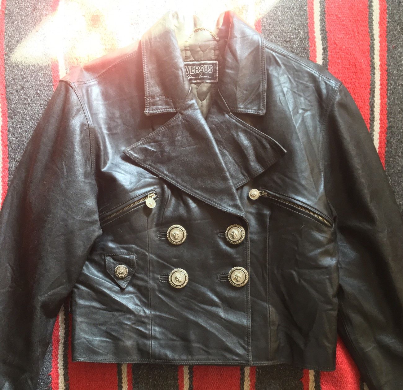 VERSUS By Gianni Versace Double Breasted Leather Jacket