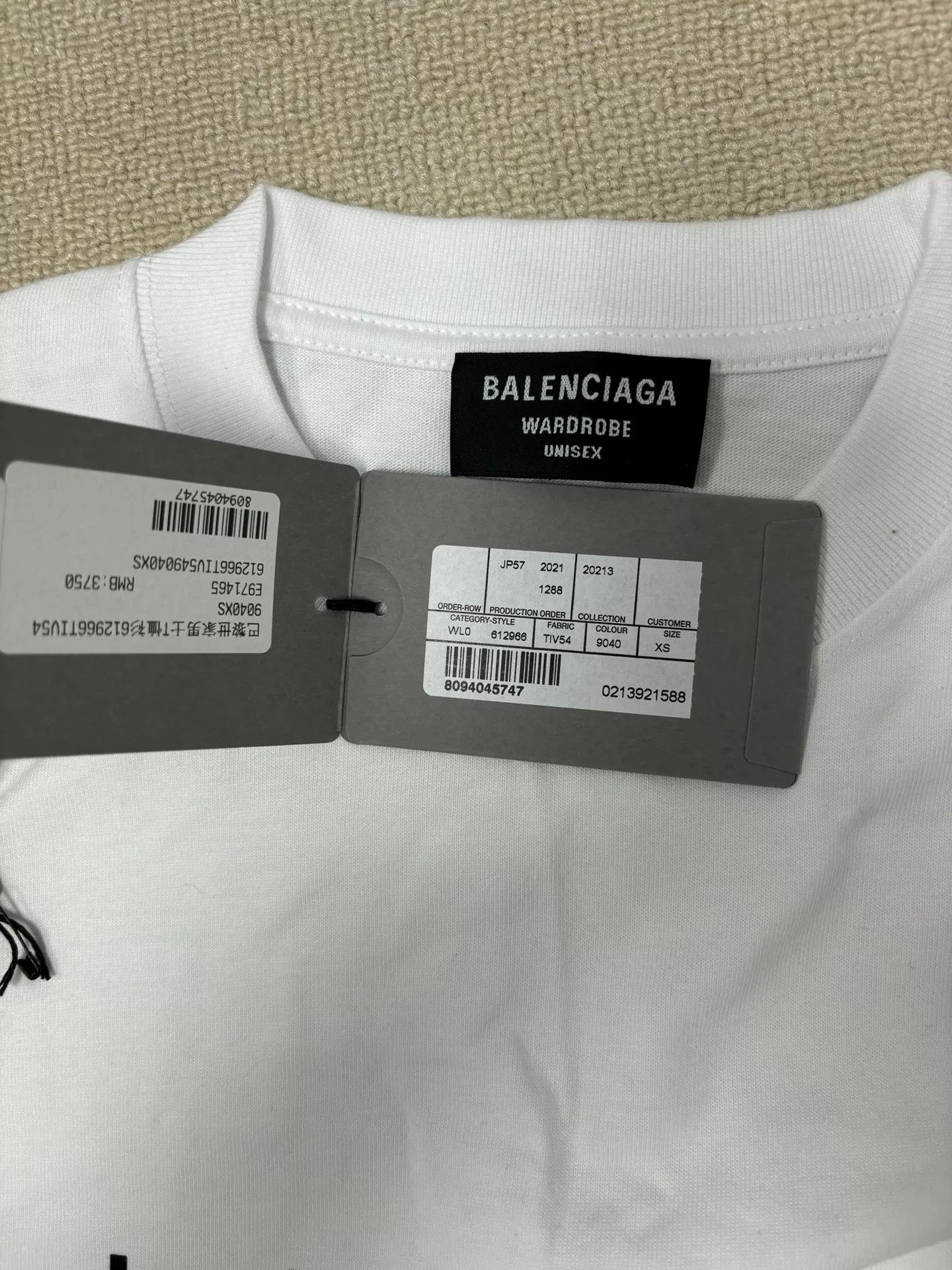 Balenciaga Balenciaga Logo Men's White XS T-Shirt Size US XS / EU 42 / 0 - 4 Thumbnail