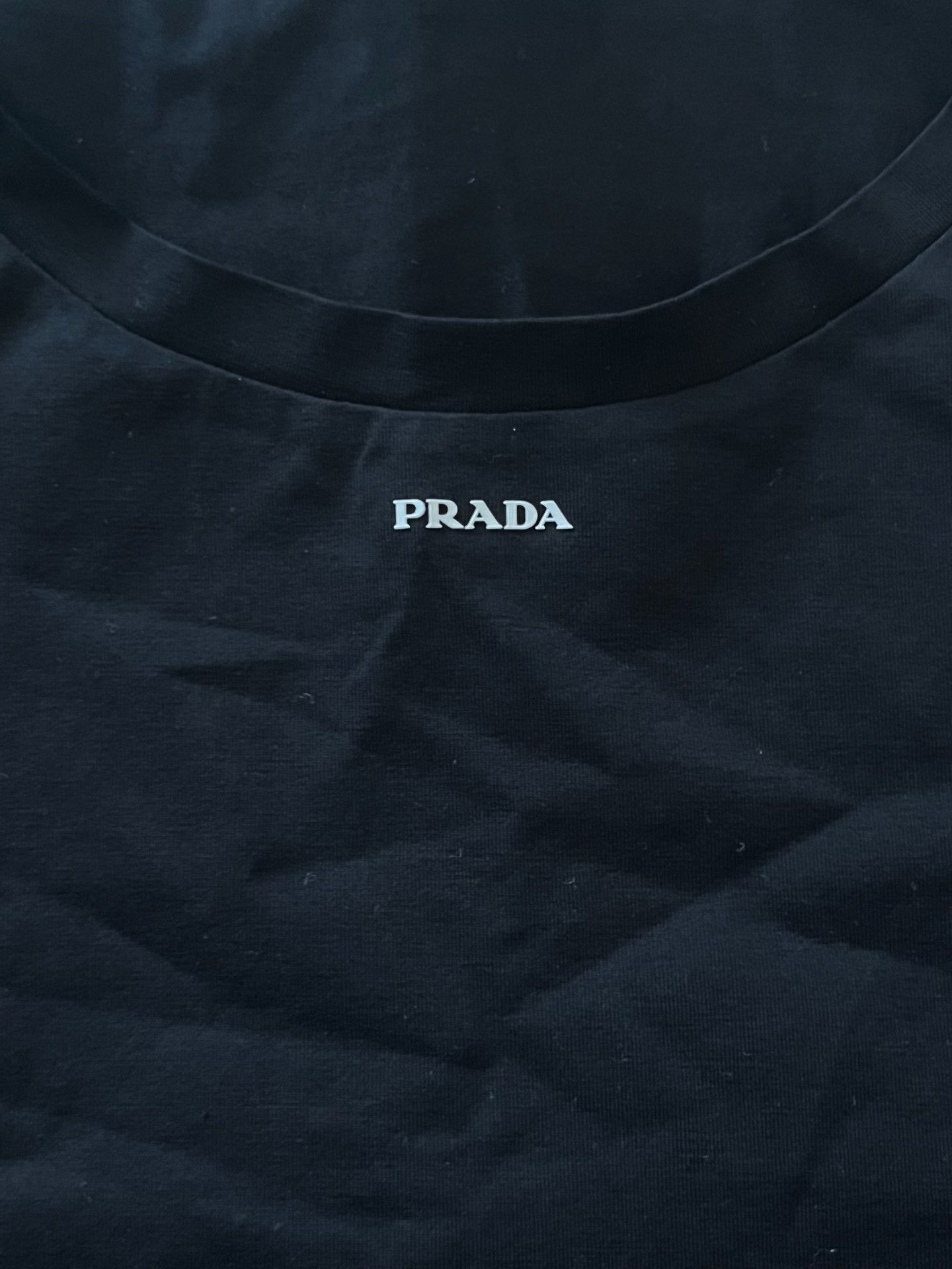Prada Prada Men's Solid Logo Print Cotton T-Shirt Size US XL / EU 56 / 4 - 3 Thumbnail