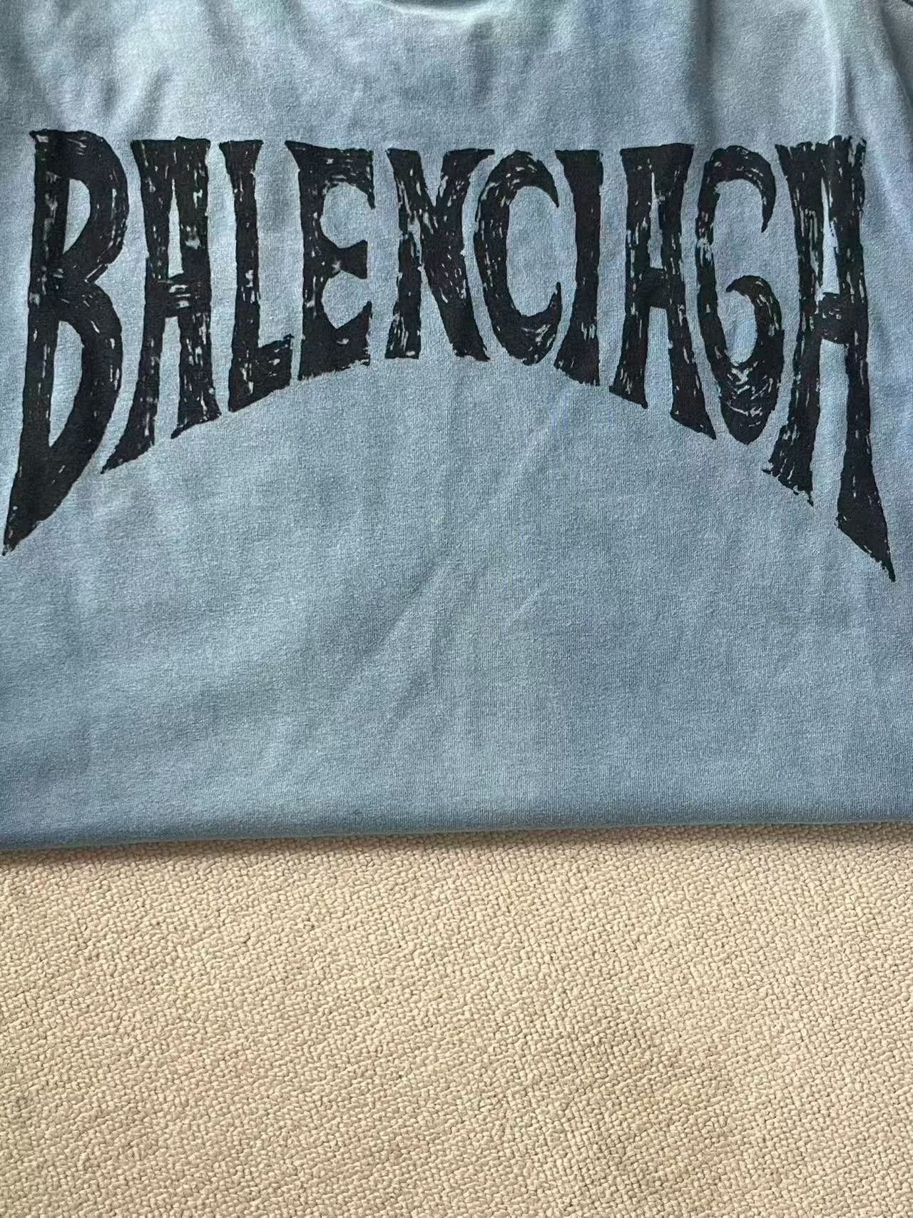 Balenciaga Balenciaga Men's Logo Embroidered Crewneck T-Shirt Size US XS / EU 42 / 0 - 3 Thumbnail