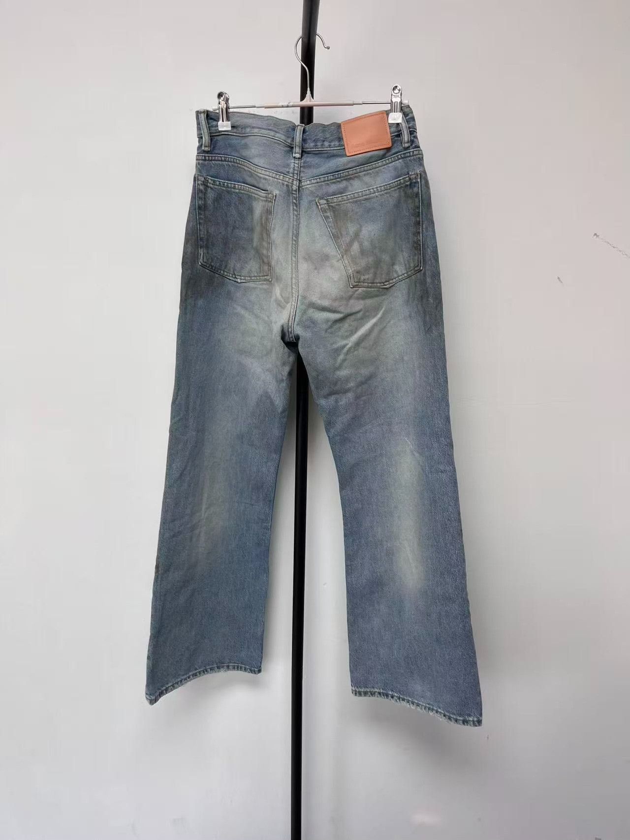 Acne Studios Acne Distressed Dirty Dye Wide-Leg Jeans Size US 30 / EU 46 - 2 Thumbnail