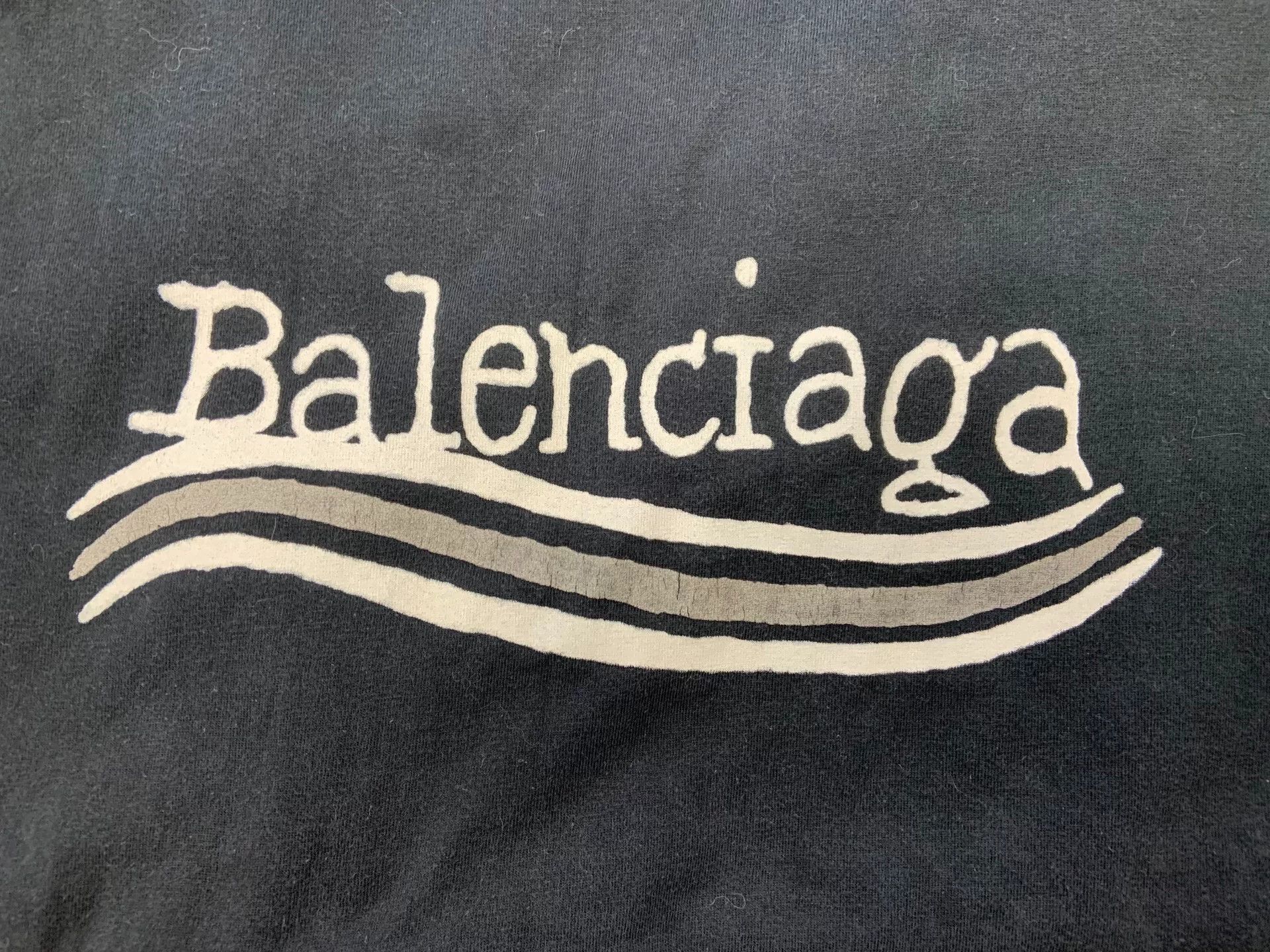 Balenciaga Balenciaga Letter Print Crew Neck Black T-Shirt Size XS / US 0-2 / IT 36-38 - 3 Thumbnail