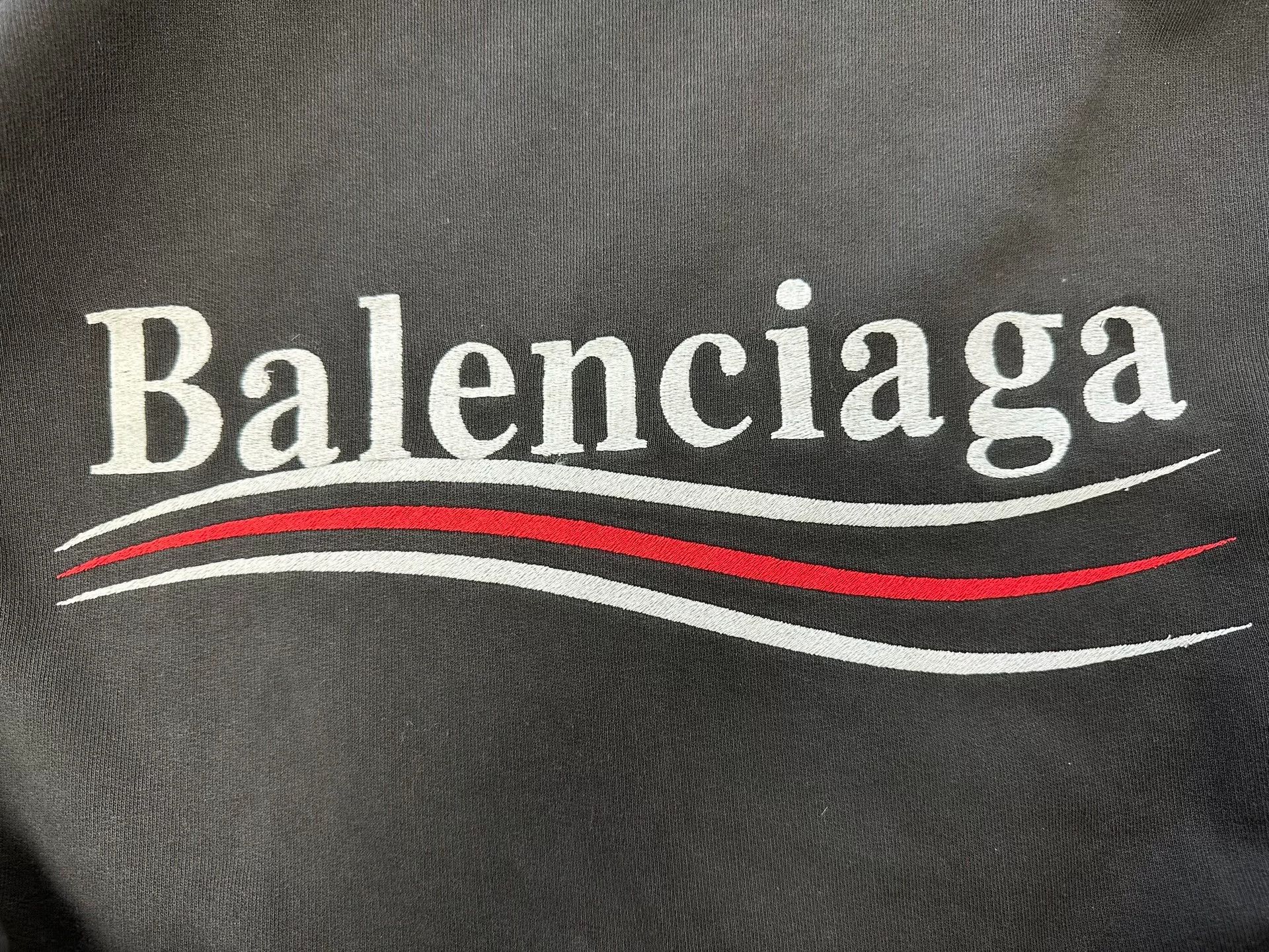 Balenciaga Balenciaga Hooded Logo Long-Sleeve Sweatshirt Size US XXL / EU 58 / 5 - 3 Thumbnail