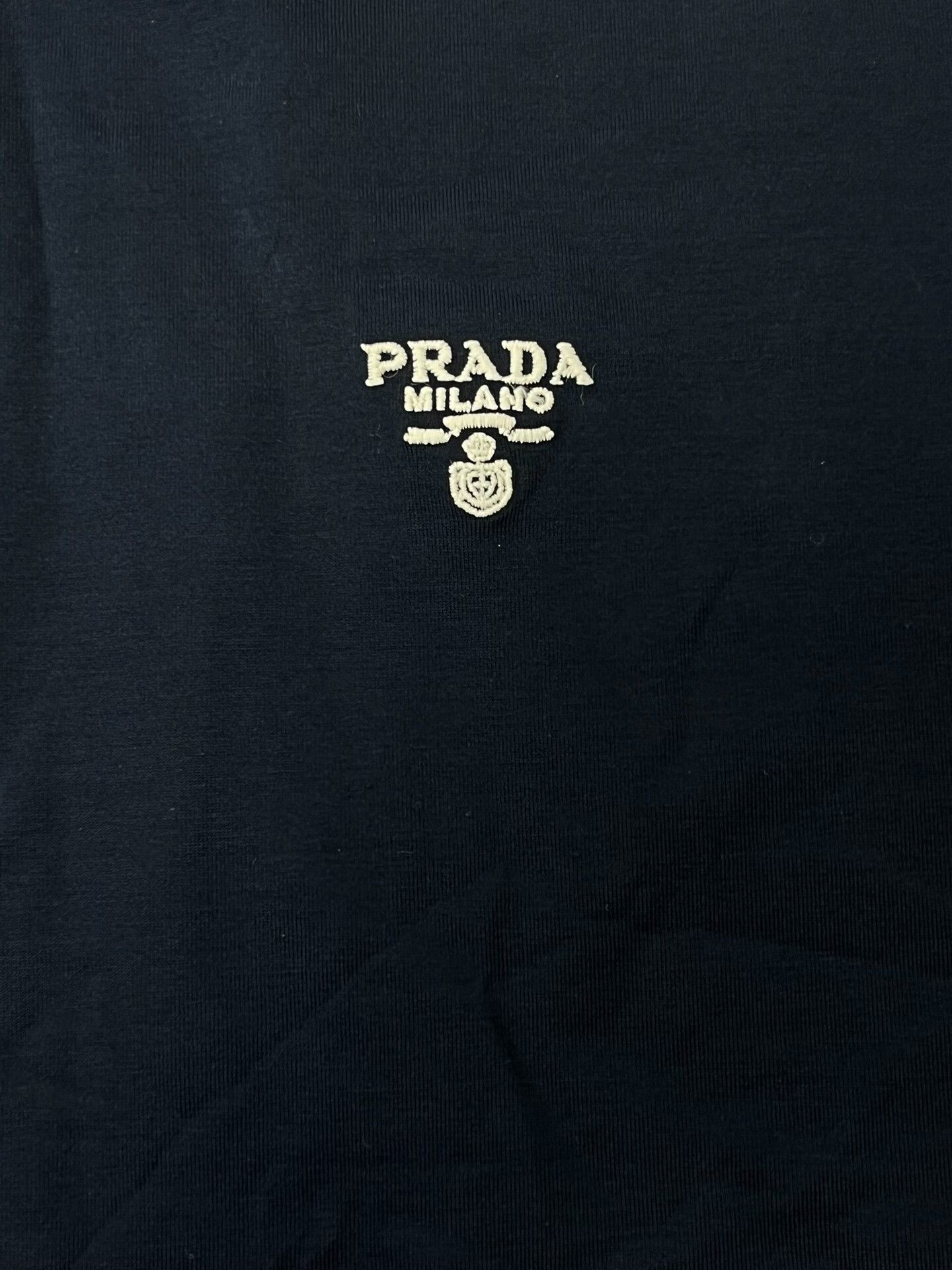 Prada PRADA Men's Solid Cotton Embroidered Logo T-shirt Size US S / EU 44-46 / 1 - 3 Thumbnail
