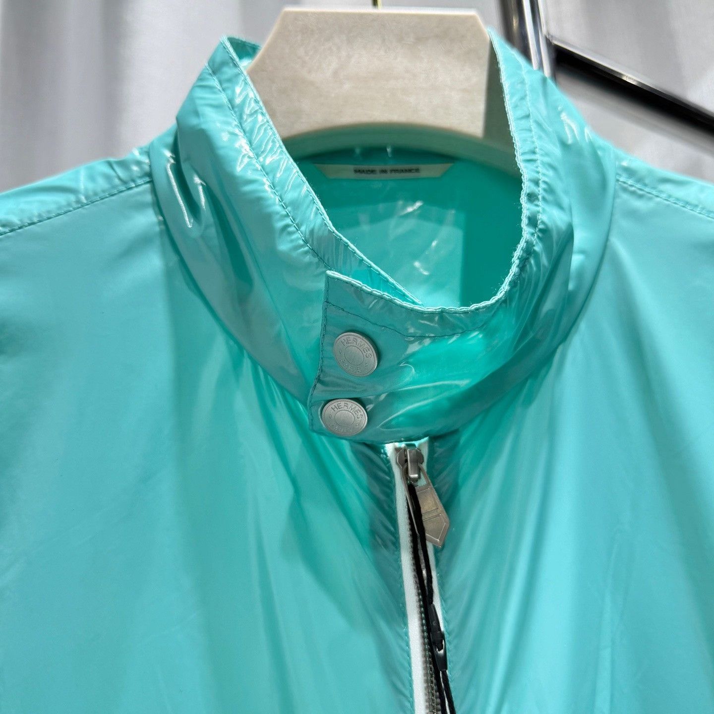 Hermes Hermes Mint Green Polyamide Light Jacket 46 Size US S / EU 44-46 / 1 - 3 Thumbnail