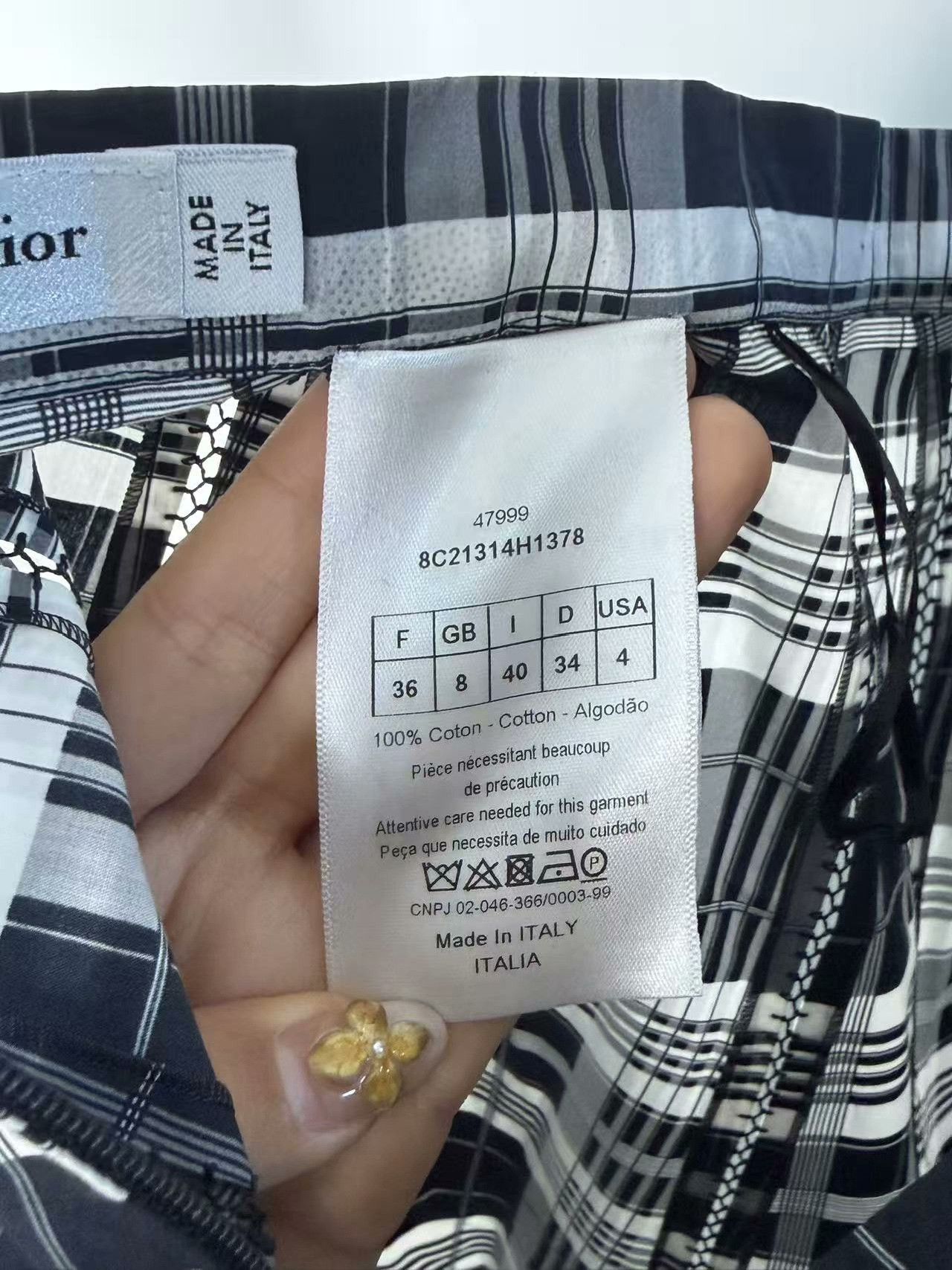 Dior Dior Plaid White Skirt 28 Women Size 28" / US 6 / IT 42 - 3 Thumbnail