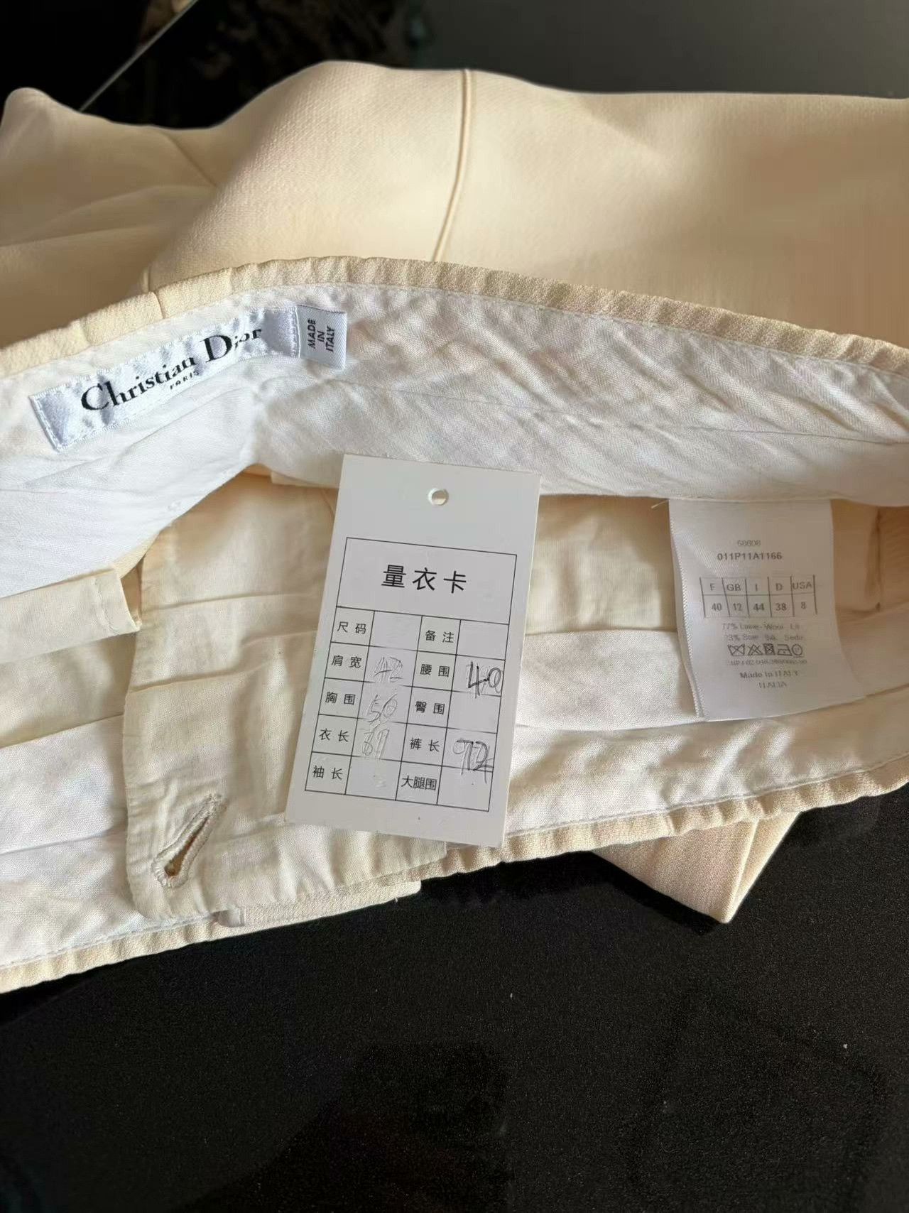 Dior Dior Wool White Pants 28 Women Size 28" / US 6 / IT 42 - 4 Thumbnail