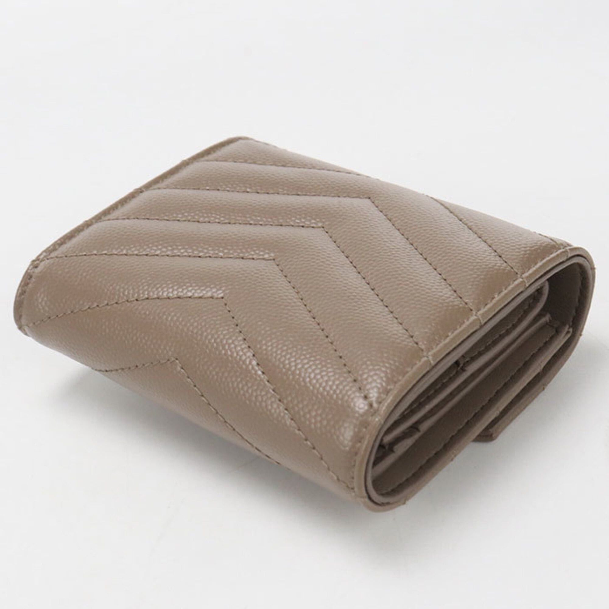 Saint Laurent Paris Saint Laurent Tri-fold Wallet 692031 Multifold Monogram Women's Brown Size ONE SIZE - 2 Thumbnail