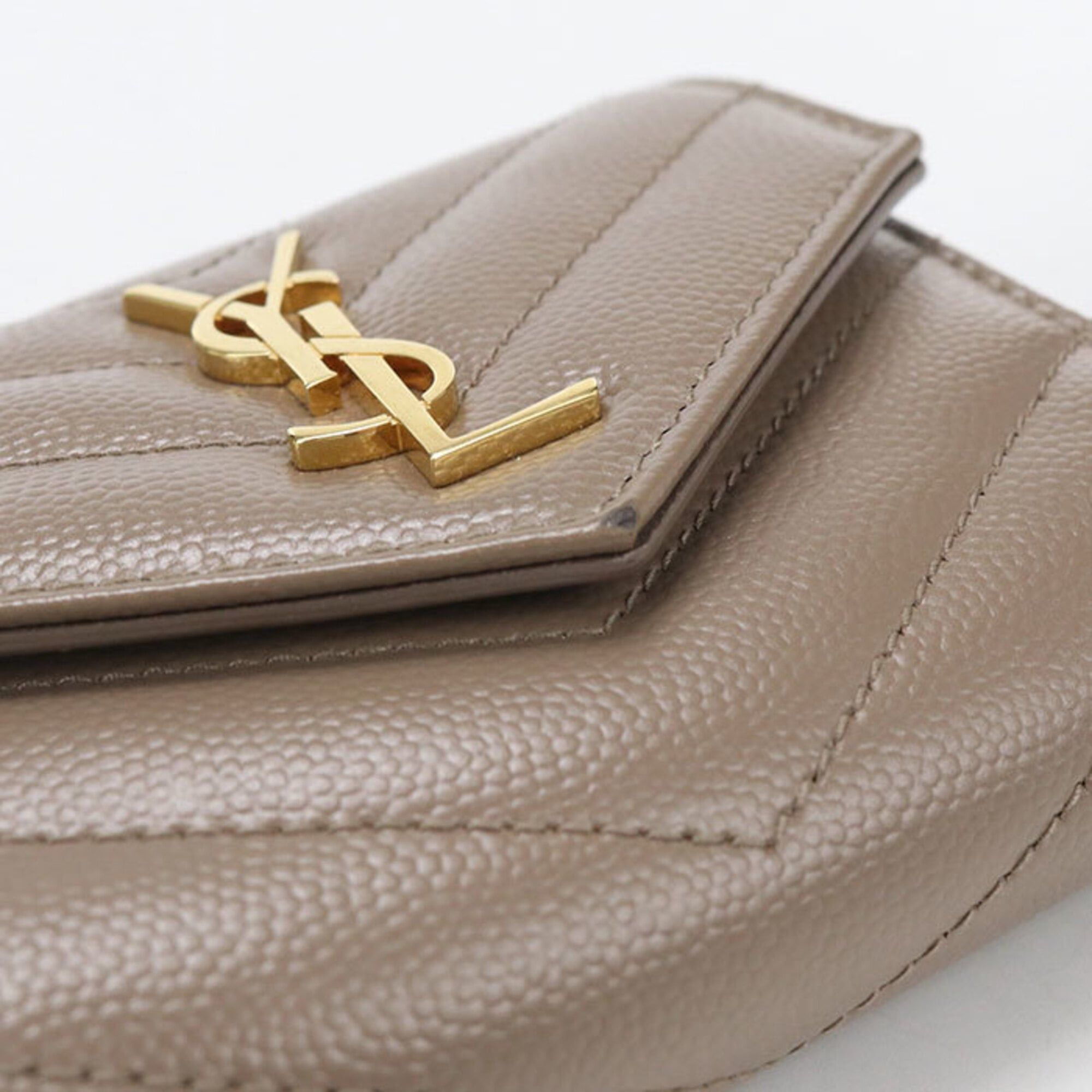 Saint Laurent Paris Saint Laurent Tri-fold Wallet 692031 Multifold Monogram Women's Brown Size ONE SIZE - 6 Thumbnail