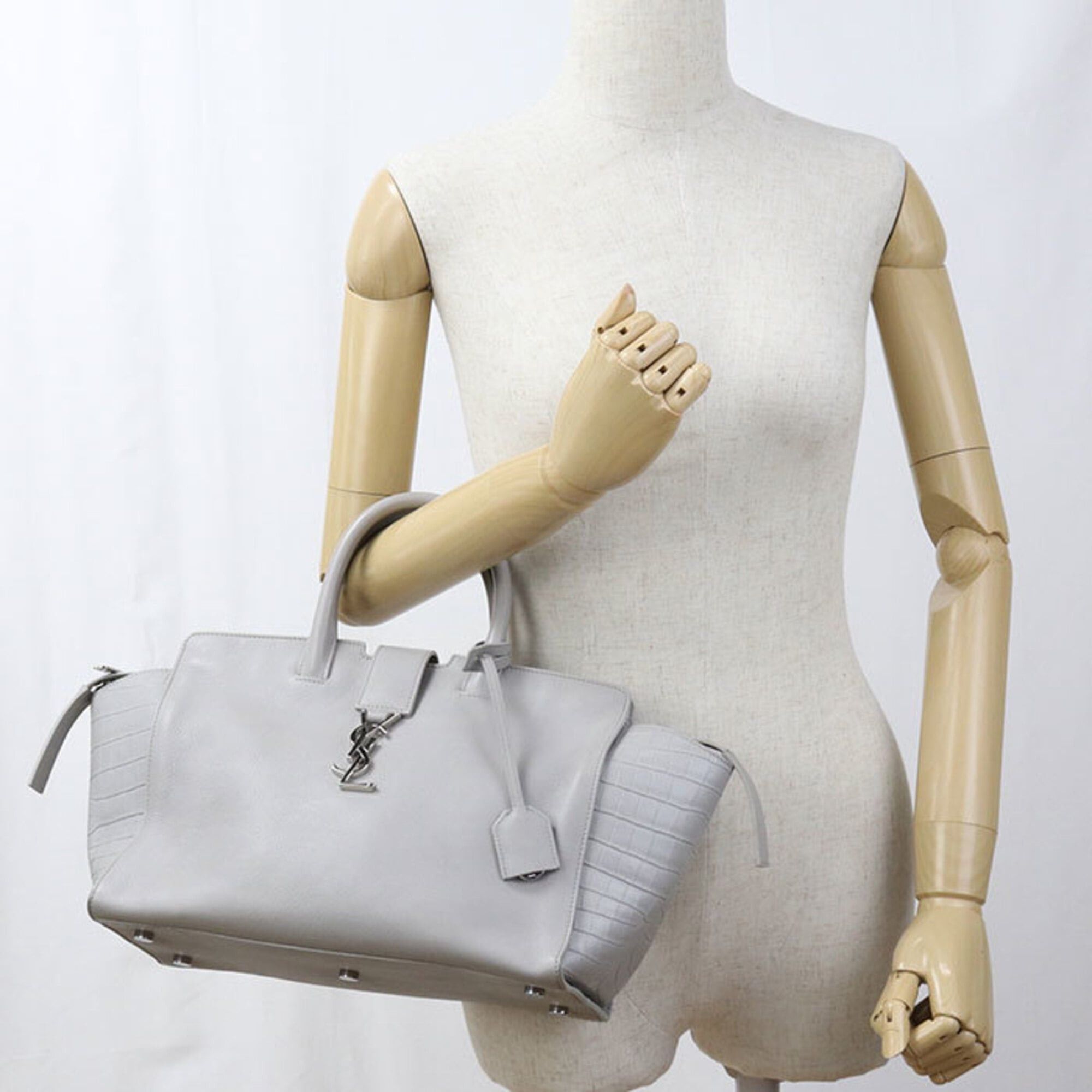 Saint Laurent Paris Saint Laurent handbag 436832 2WAY Downtown Cabas Women's Gray Size ONE SIZE - 11 Thumbnail