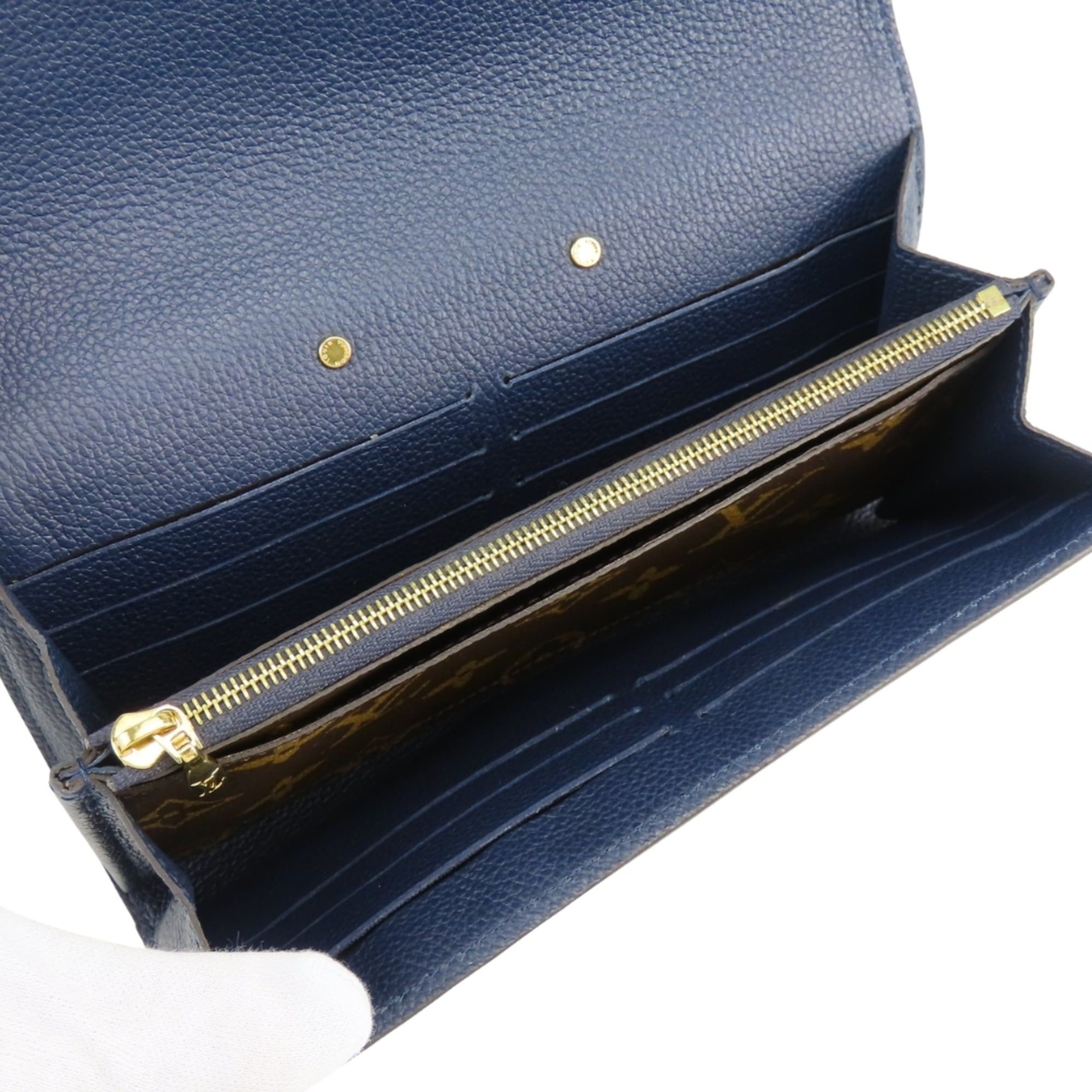 Louis Vuitton Louis Vuitton Portefeuille Pallas M64092 Monogram Leather Long Wallet, Blue Marine Brown, Women's LOUIS VUITTON Size ONE SIZE - 18 Thumbnail