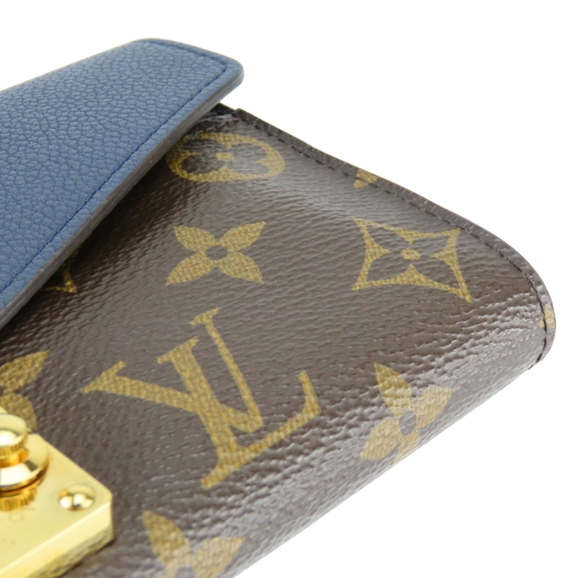Louis Vuitton Louis Vuitton Portefeuille Pallas M64092 Monogram Leather Long Wallet, Blue Marine Brown, Women's LOUIS VUITTON Size ONE SIZE - 5 Thumbnail