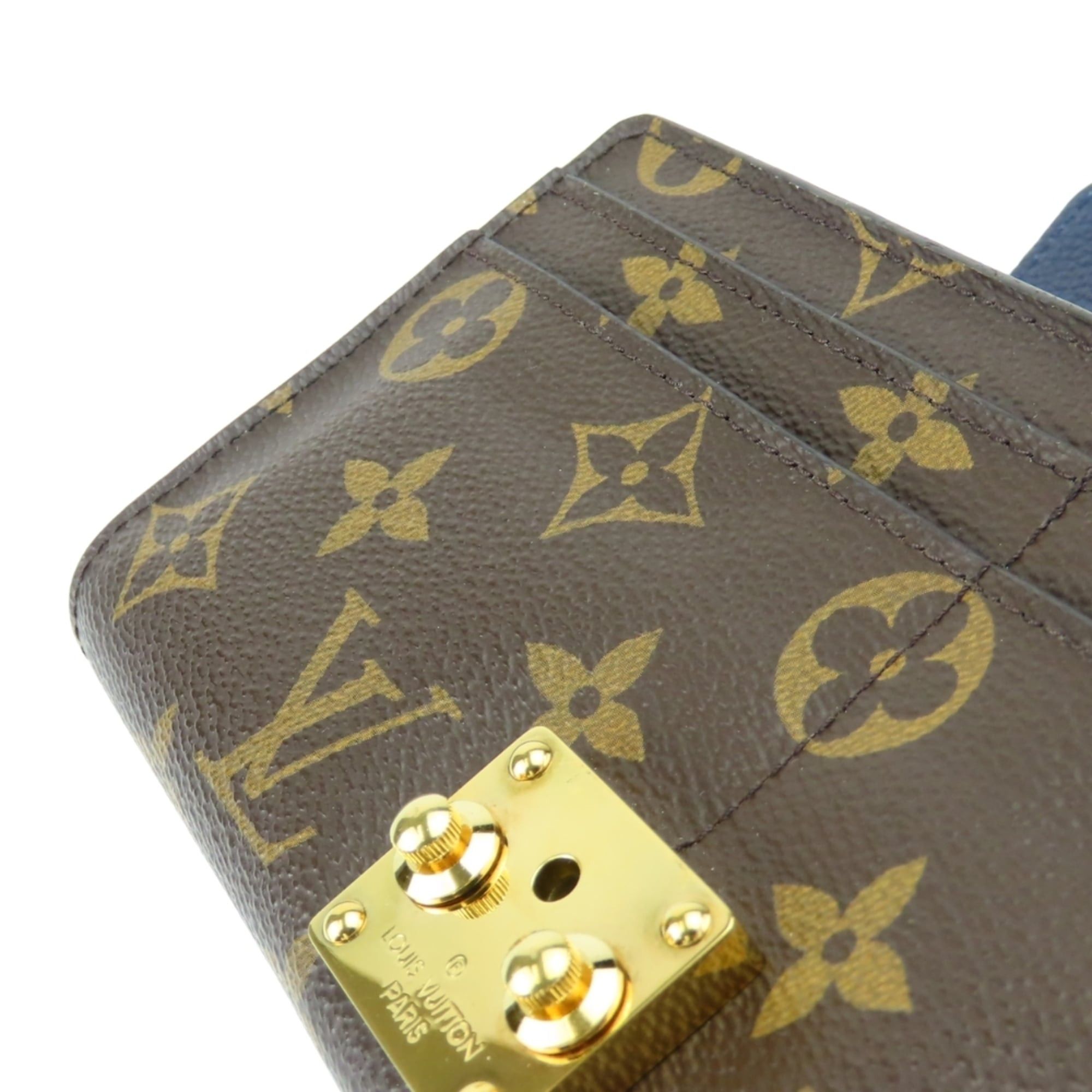 Louis Vuitton Louis Vuitton Portefeuille Pallas M64092 Monogram Leather Long Wallet, Blue Marine Brown, Women's LOUIS VUITTON Size ONE SIZE - 15 Thumbnail