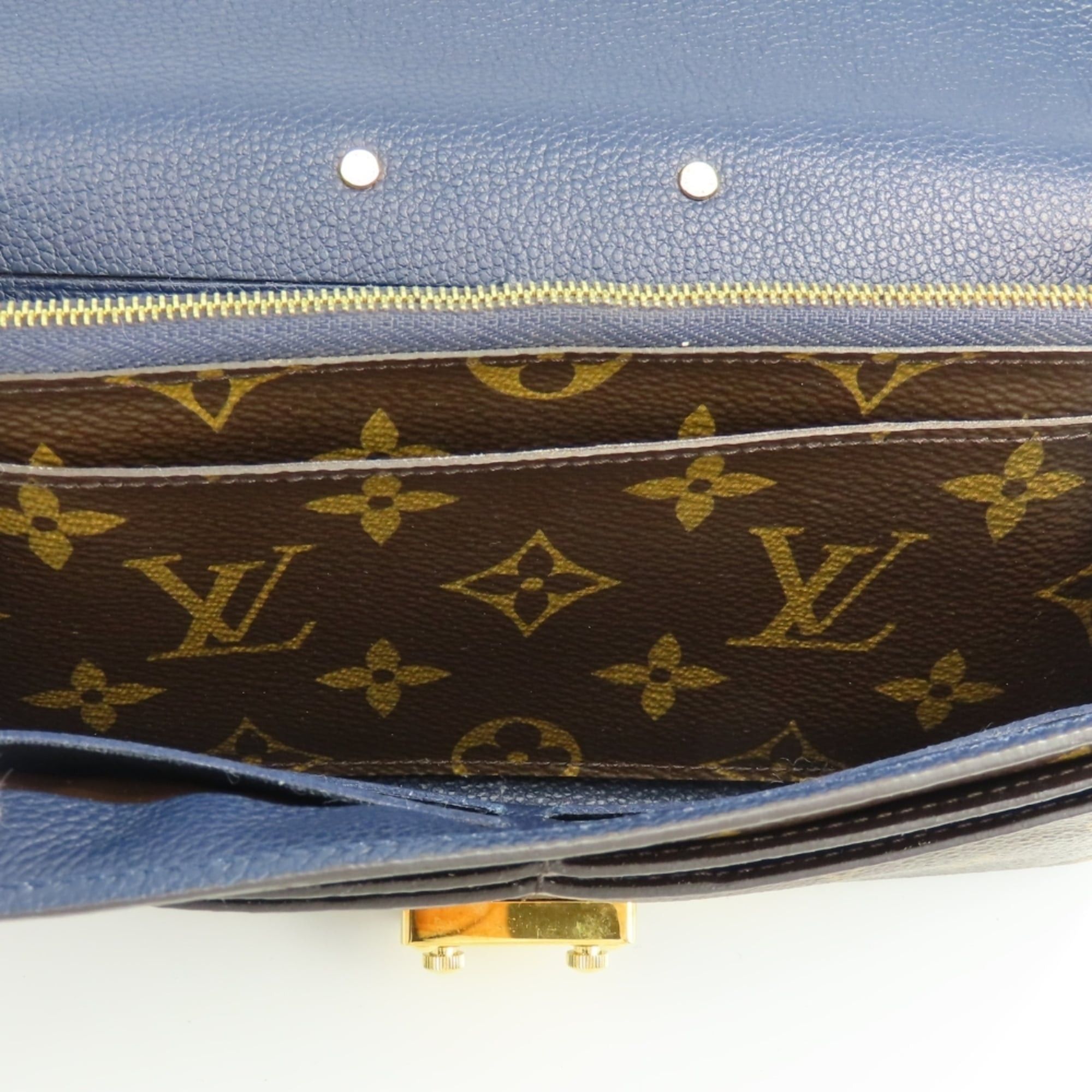 Louis Vuitton Louis Vuitton Portefeuille Pallas M64092 Monogram Leather Long Wallet, Blue Marine Brown, Women's LOUIS VUITTON Size ONE SIZE - 23 Thumbnail