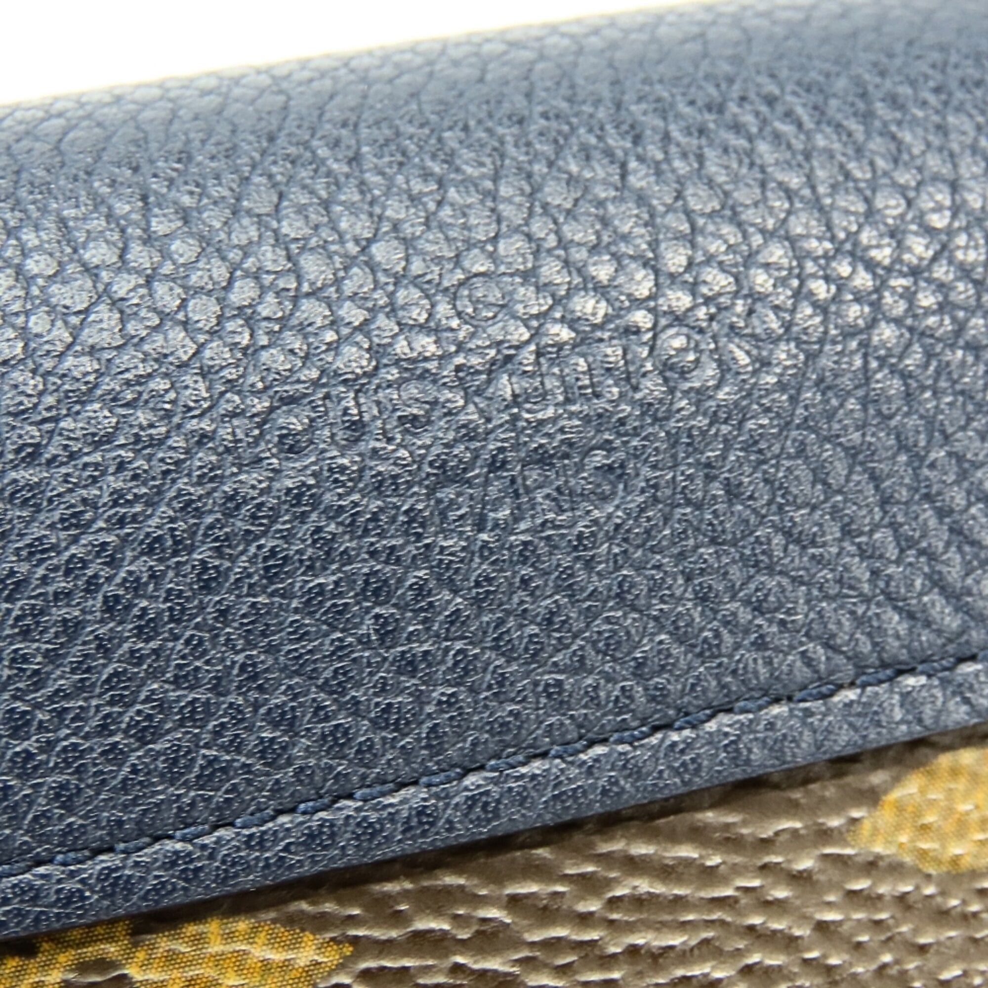Louis Vuitton Louis Vuitton Portefeuille Pallas M64092 Monogram Leather Long Wallet, Blue Marine Brown, Women's LOUIS VUITTON Size ONE SIZE - 10 Thumbnail