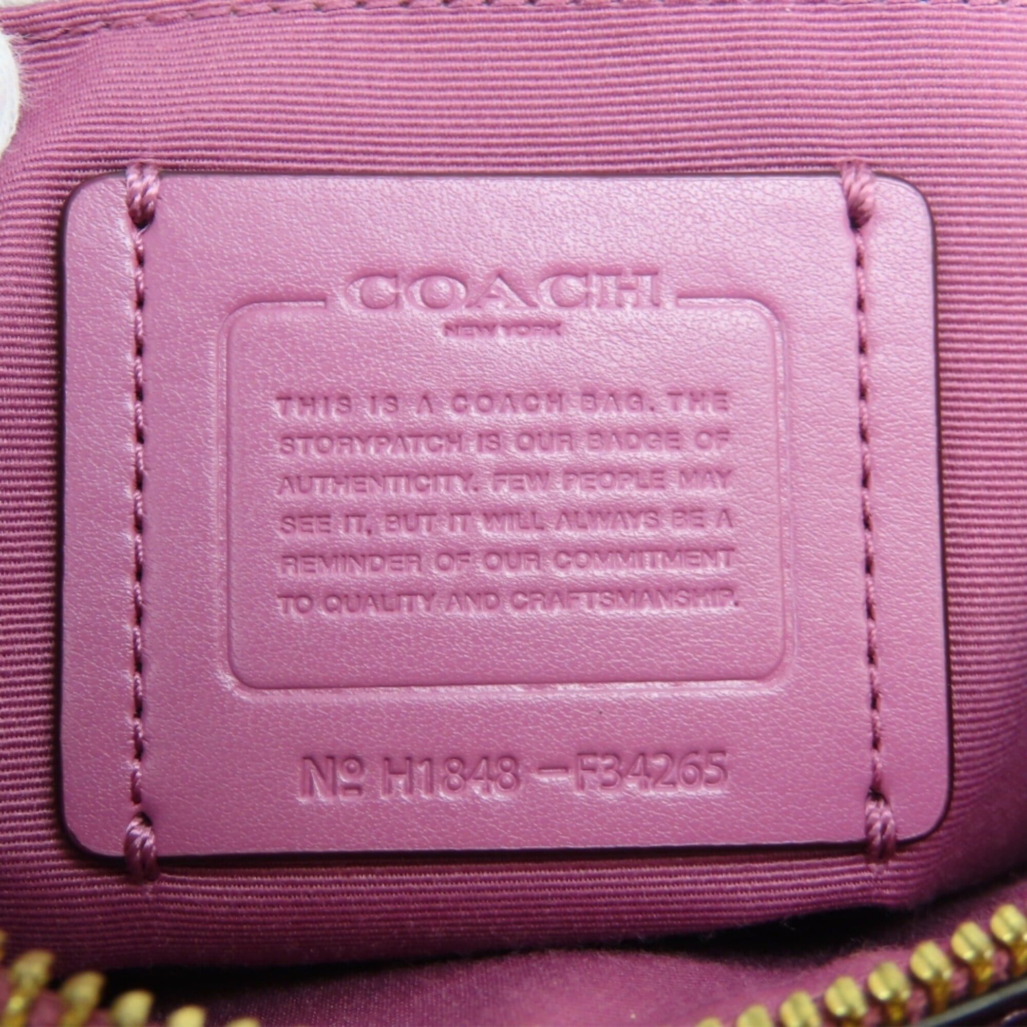 Coach Coach Shoulder Bag, Double Zipper, F34265, Leather, Pink/Purple, Women's, COACH Size ONE SIZE - 18 Thumbnail