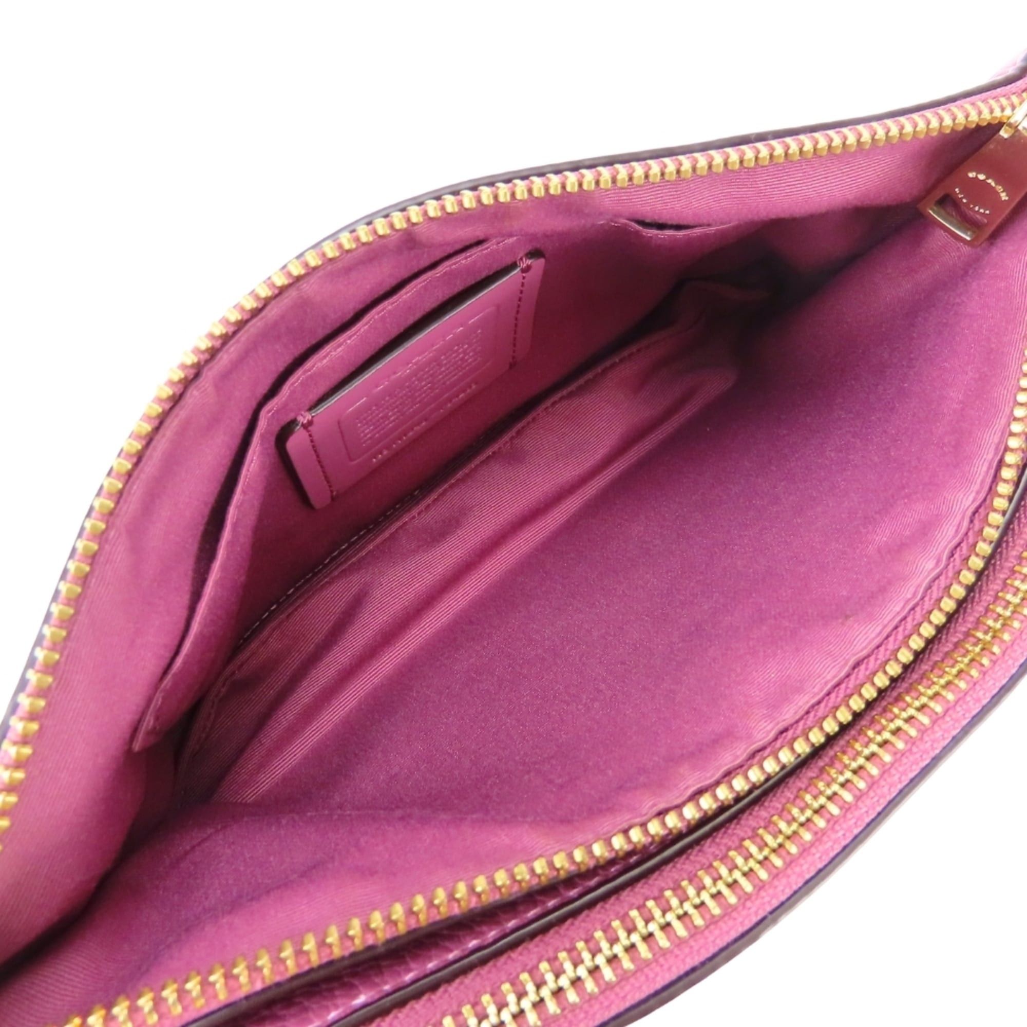 Coach Coach Shoulder Bag, Double Zipper, F34265, Leather, Pink/Purple, Women's, COACH Size ONE SIZE - 17 Thumbnail
