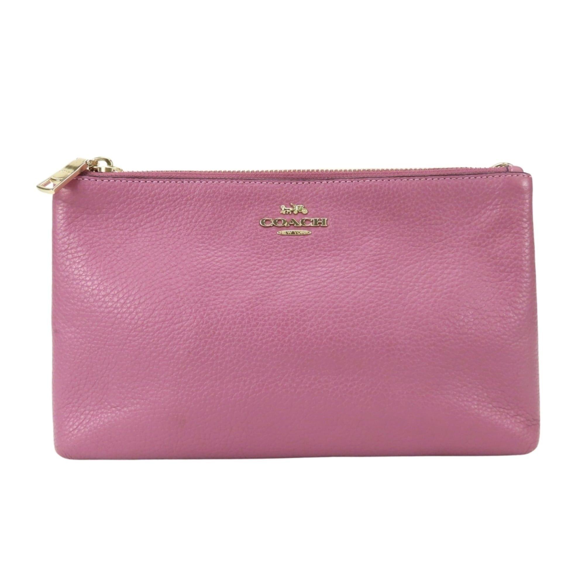 Coach Coach Shoulder Bag, Double Zipper, F34265, Leather, Pink/Purple, Women's, COACH Size ONE SIZE - 3 Thumbnail