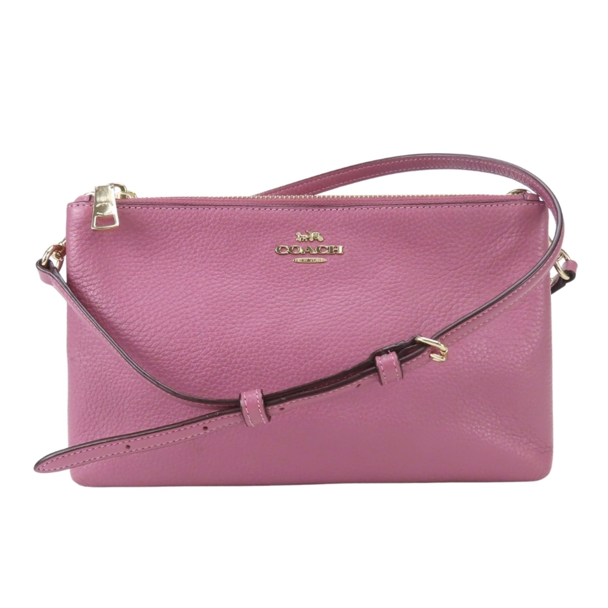 Coach Coach Shoulder Bag, Double Zipper, F34265, Leather, Pink/Purple, Women's, COACH Size ONE SIZE - 2 Thumbnail