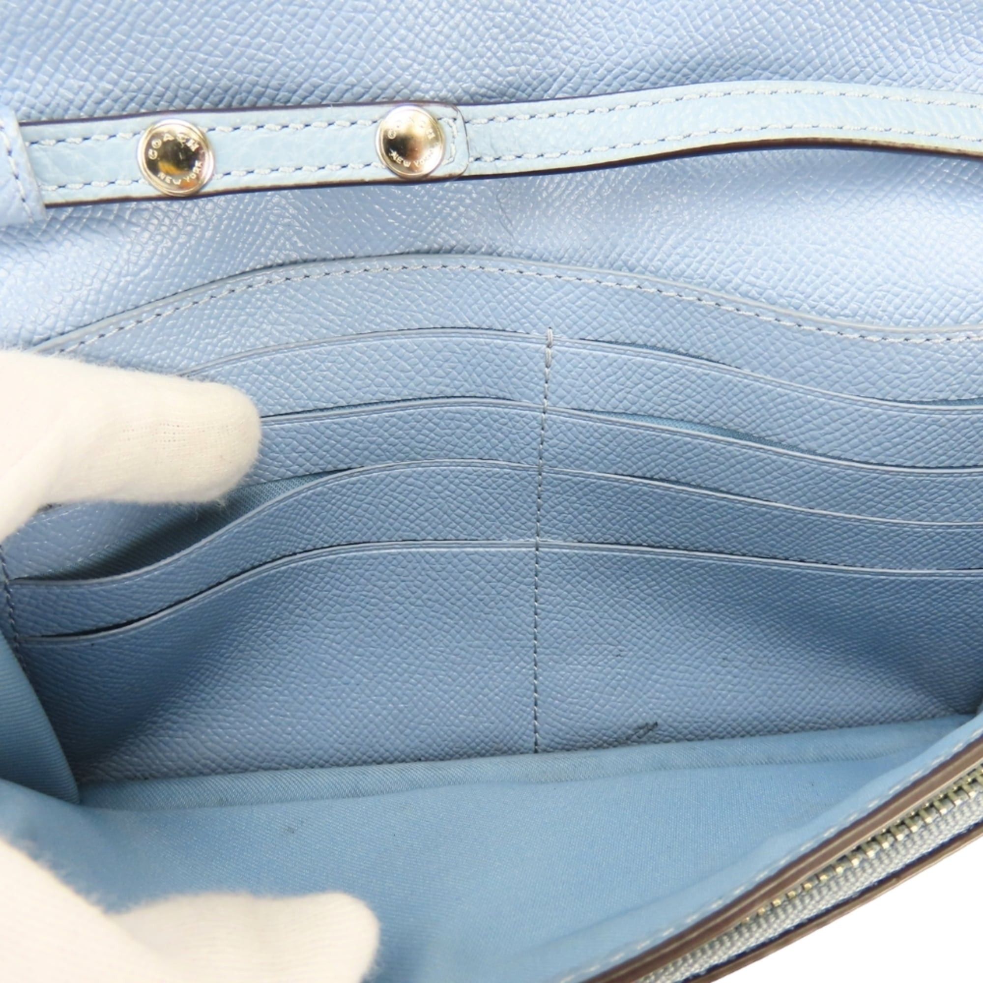 Coach Coach Long Wallet Shoulder F30256 Leather Blue Bag Clutch for Women COACH Size ONE SIZE - 18 Thumbnail