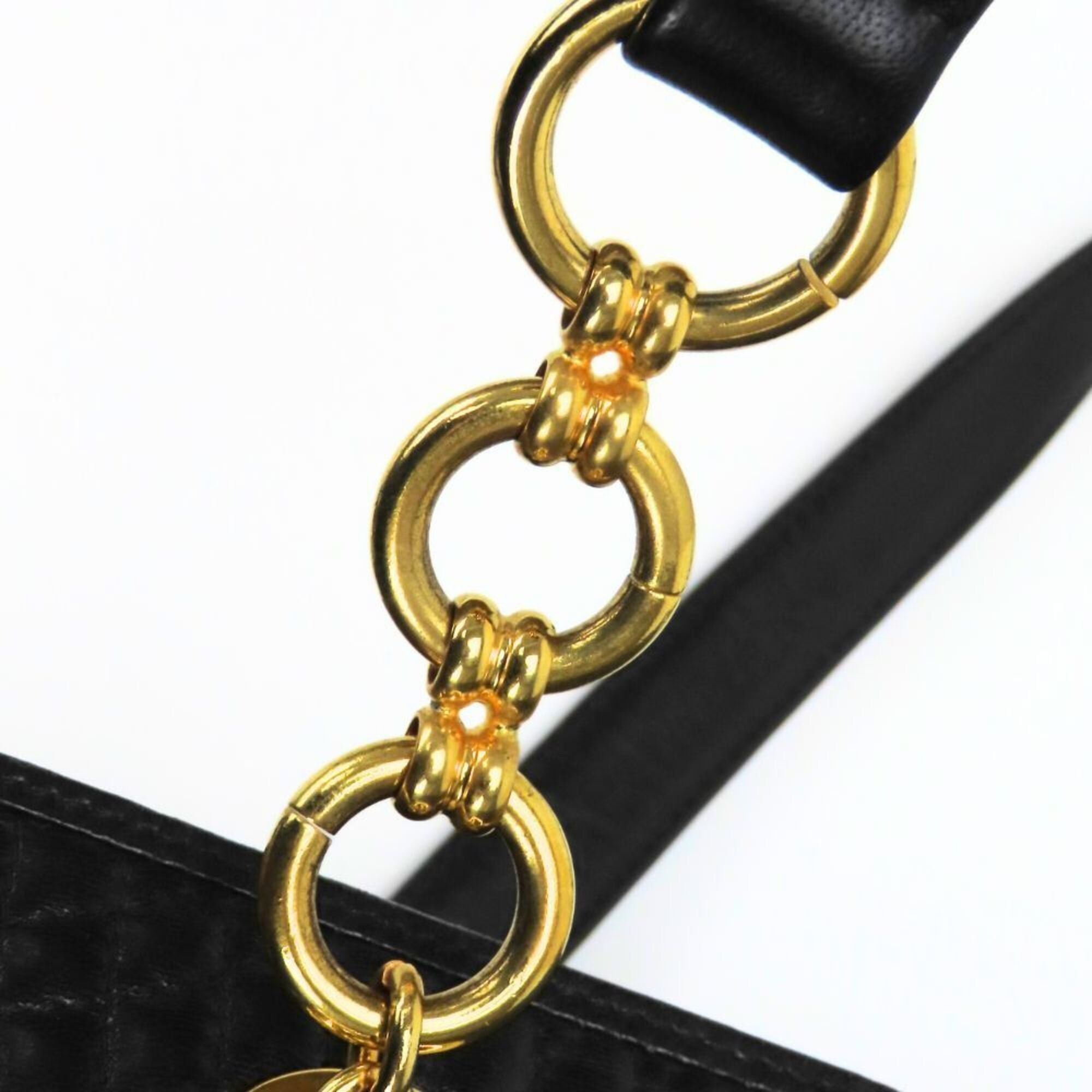 Bally Bally tote bag, quilted leather, black, gold hardware, chain, fringe, women's. Size ONE SIZE - 8 Thumbnail