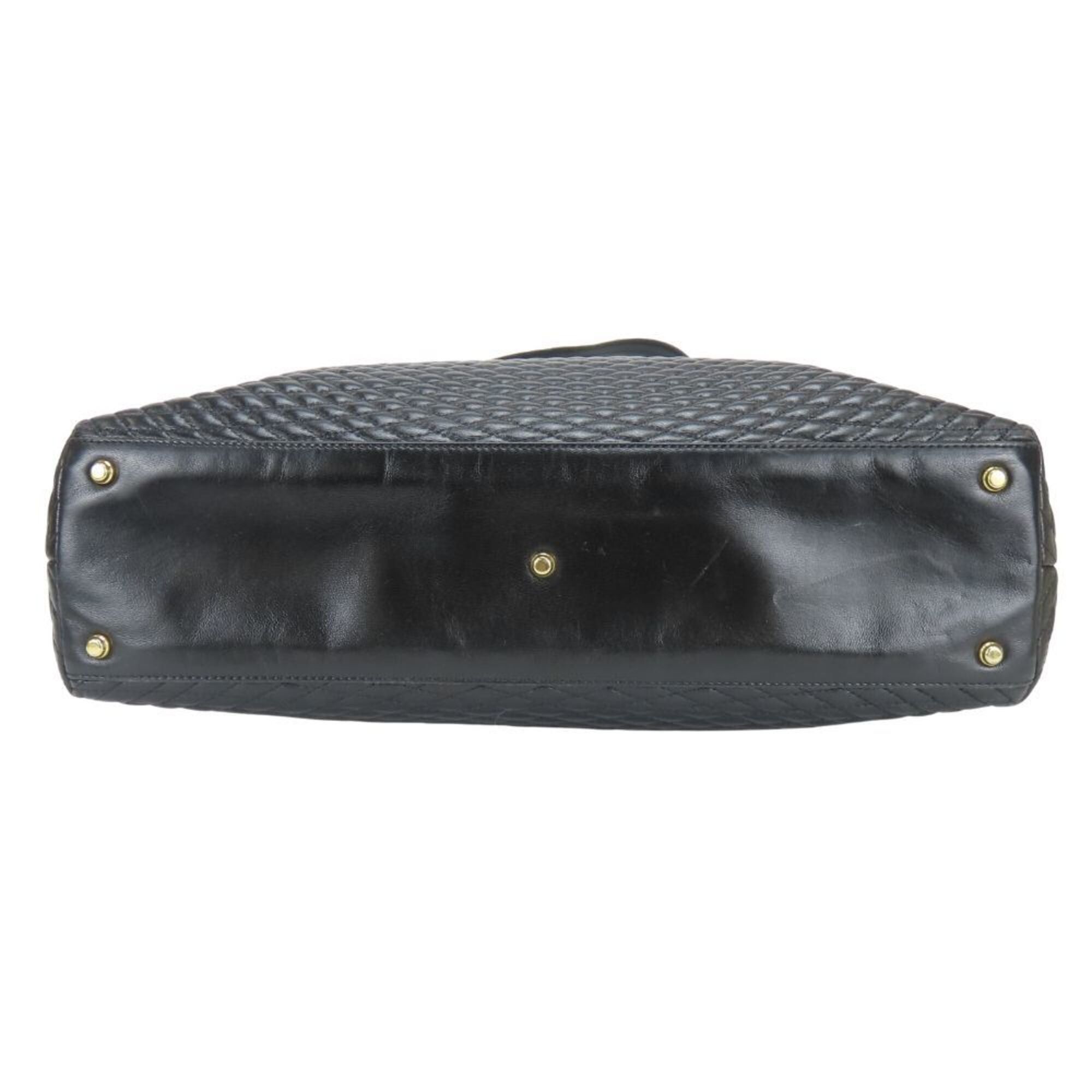 Bally Bally tote bag, quilted leather, black, gold hardware, chain, fringe, women's. Size ONE SIZE - 5 Thumbnail