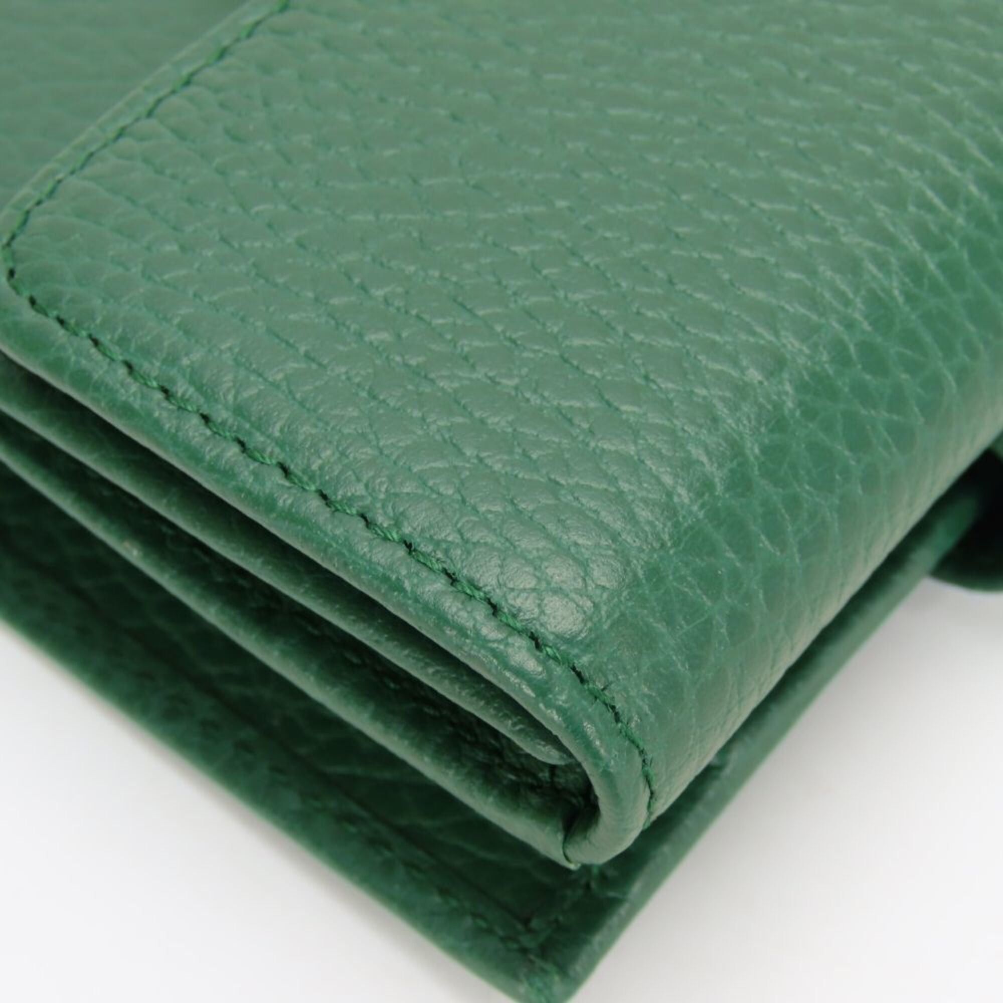 Gucci Gucci Bi-fold Wallet Interlocking 615525 Leather Green Women's GUCCI Size ONE SIZE - 6 Thumbnail