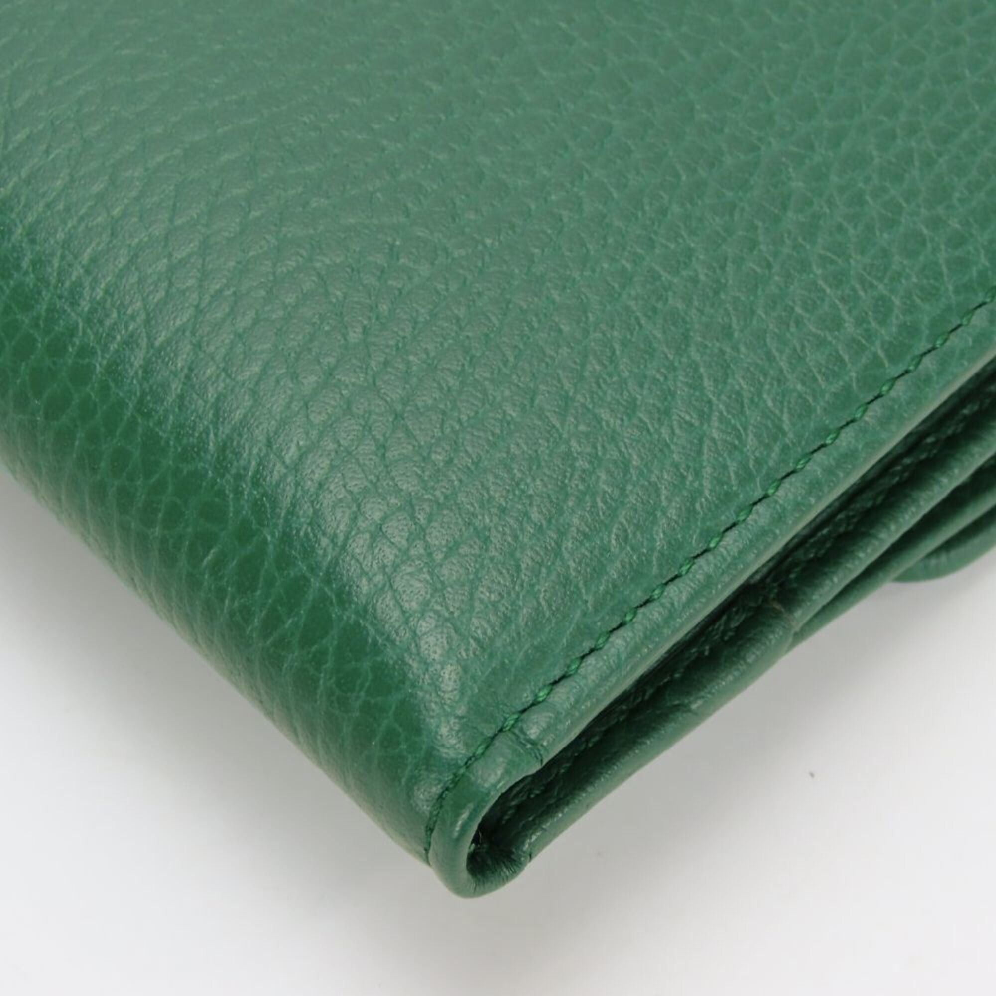 Gucci Gucci Bi-fold Wallet Interlocking 615525 Leather Green Women's GUCCI Size ONE SIZE - 7 Thumbnail