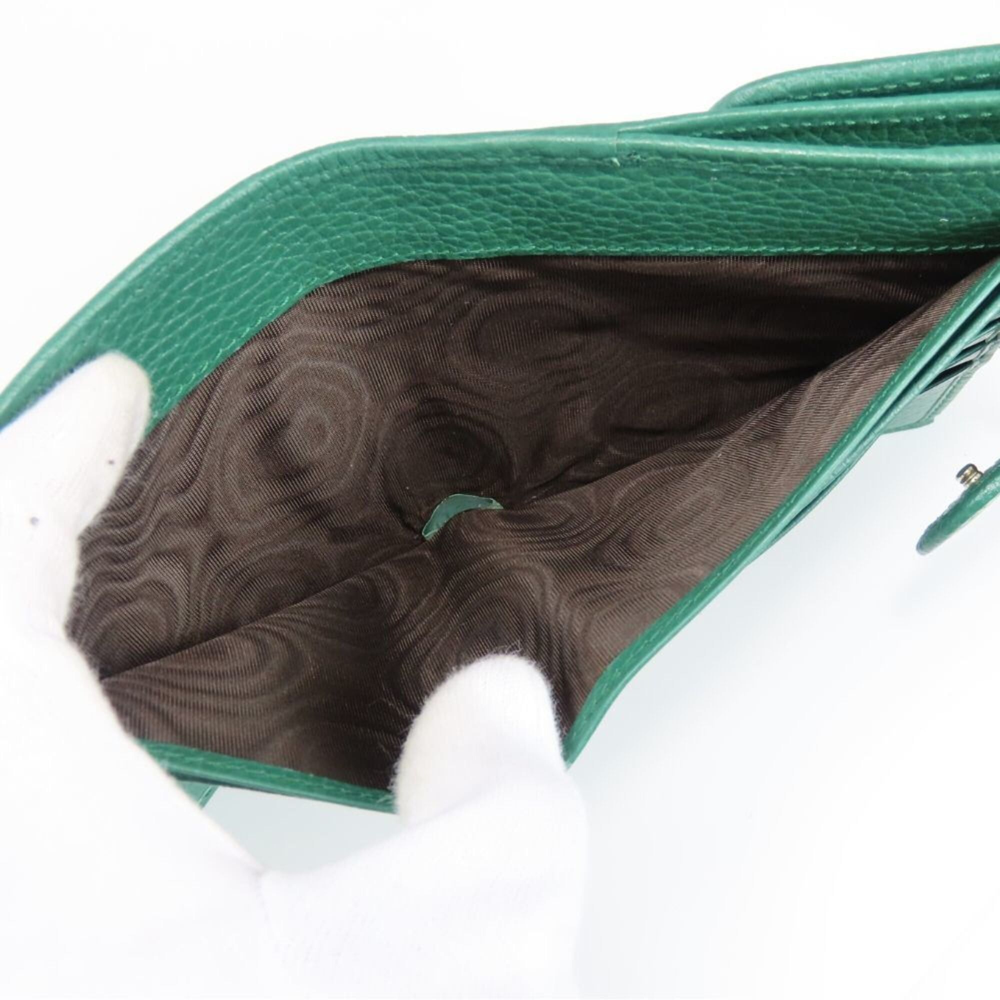 Gucci Gucci Bi-fold Wallet Interlocking 615525 Leather Green Women's GUCCI Size ONE SIZE - 19 Thumbnail