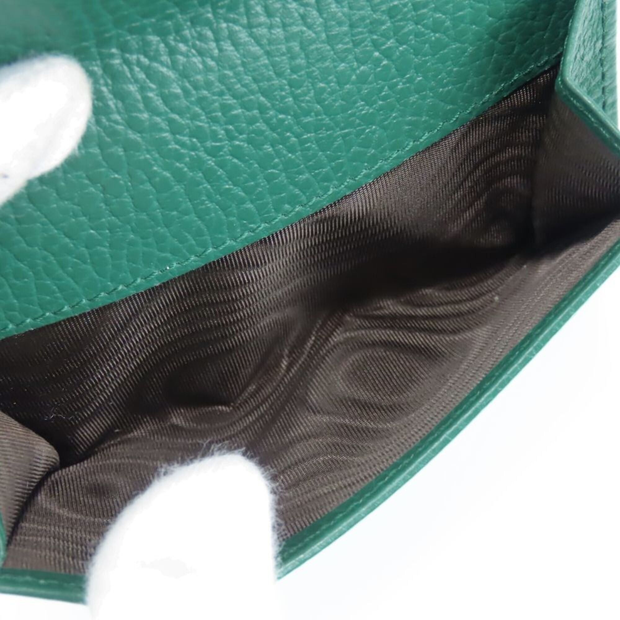 Gucci Gucci Bi-fold Wallet Interlocking 615525 Leather Green Women's GUCCI Size ONE SIZE - 12 Thumbnail