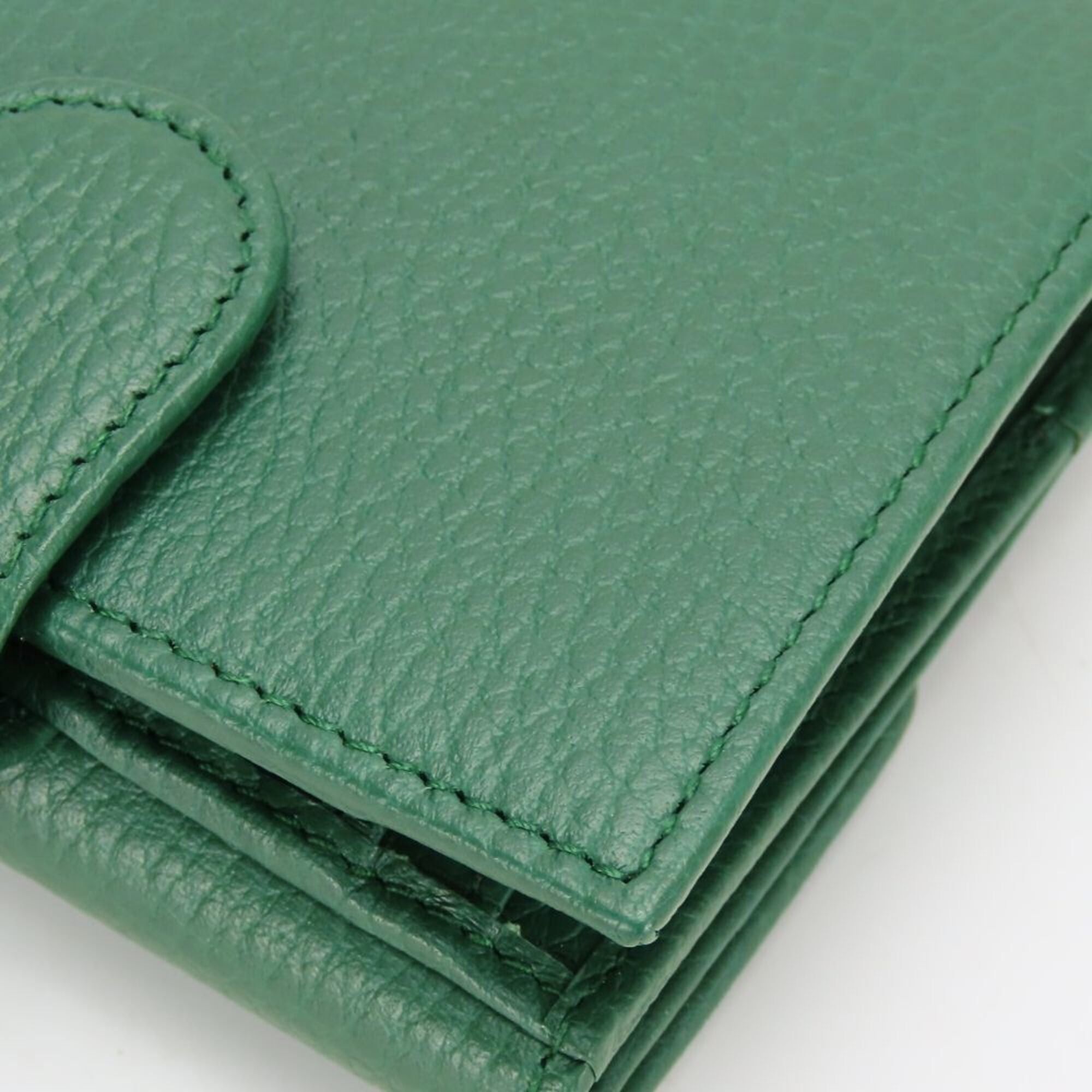 Gucci Gucci Bi-fold Wallet Interlocking 615525 Leather Green Women's GUCCI Size ONE SIZE - 8 Thumbnail