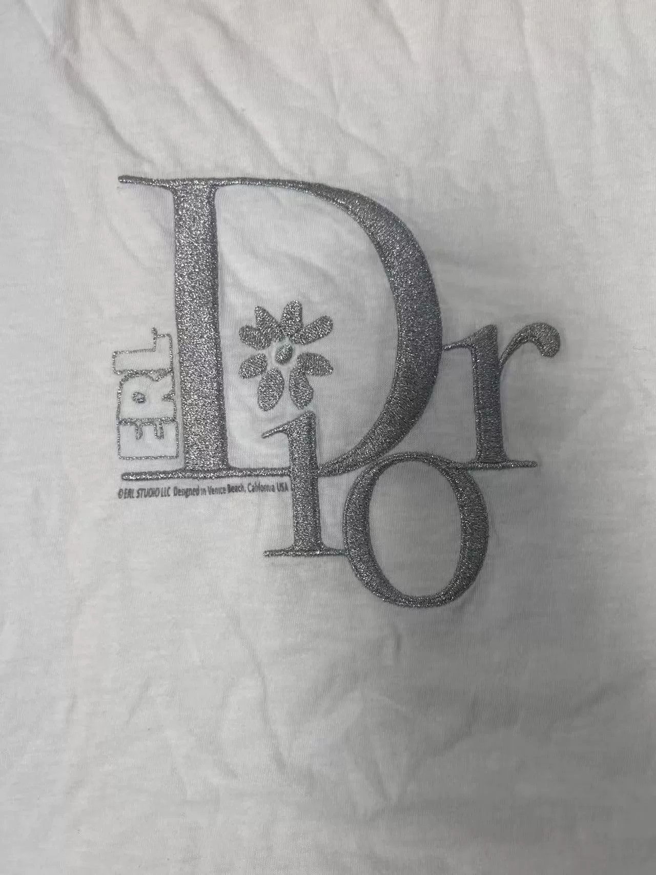 Dior DIOR Distressed Logo Embroidered Crewneck T-shirt Size US M / EU 48-50 / 2 - 3 Thumbnail