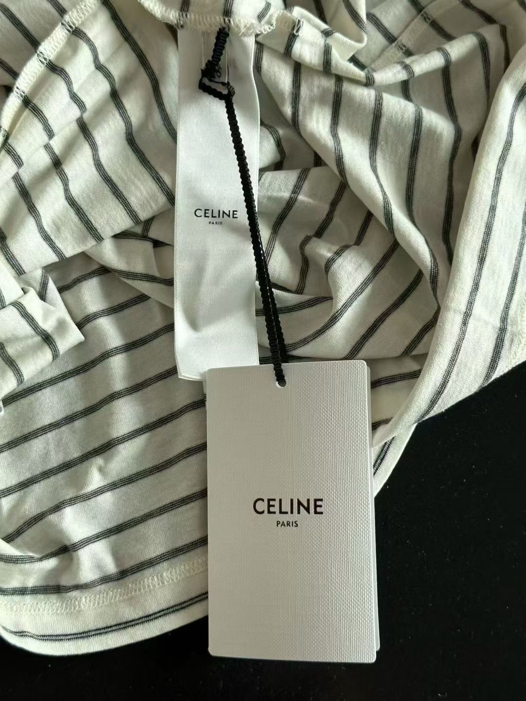 Celine Celine Striped Triomphe Logo Short-Sleeve Size XS / US 0-2 / IT 36-38 - 4 Thumbnail