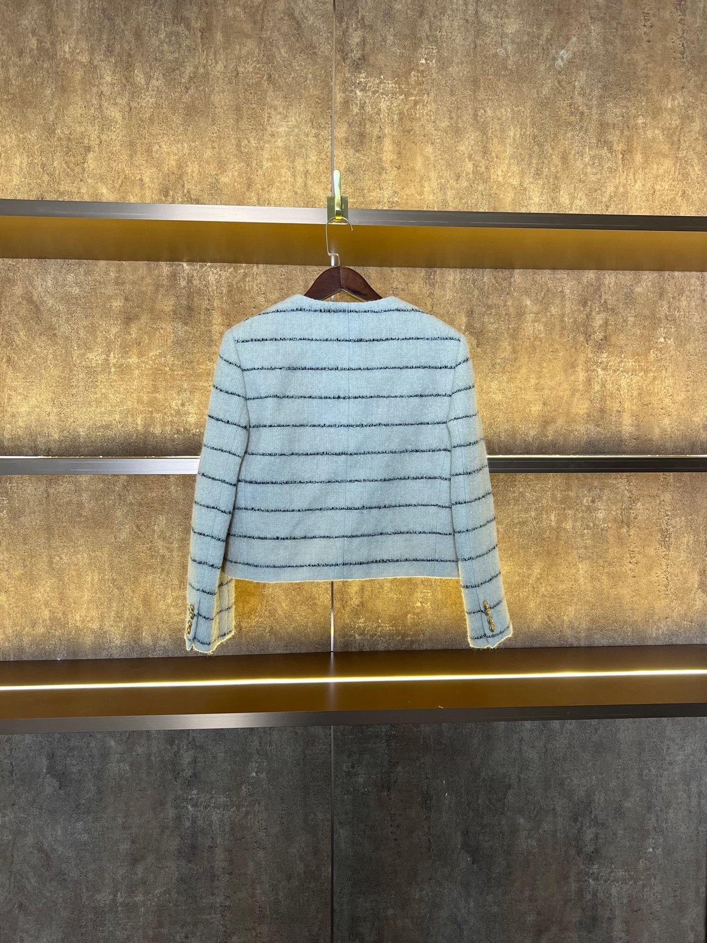 Celine Celine Striped Gold Button Wool Jacket Size S / US 4 / IT 40 - 2 Thumbnail