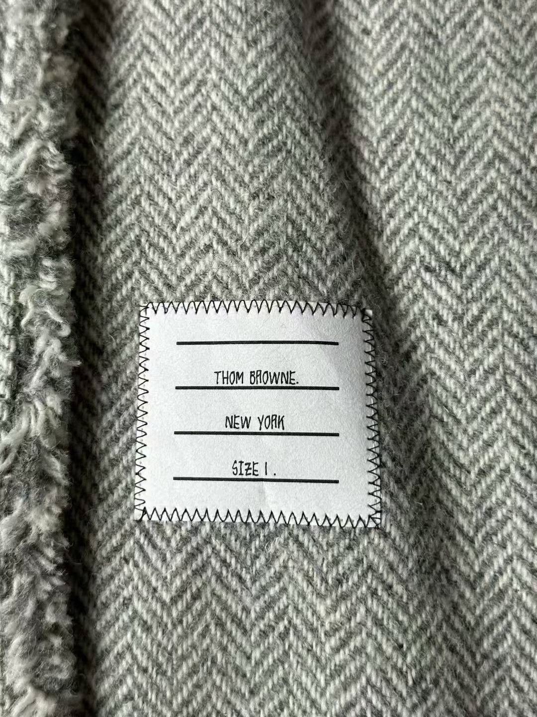 Thom Browne Thom Browne Gray Frayed Wool Shirt Jacket Size US L / EU 52-54 / 3 - 5 Thumbnail
