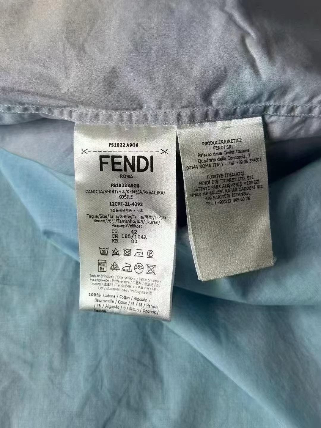 Fendi Fendi Blue Gradient Subtle Pattern Short-Sleeve Shirt Size US XS / EU 42 / 0 - 4 Thumbnail