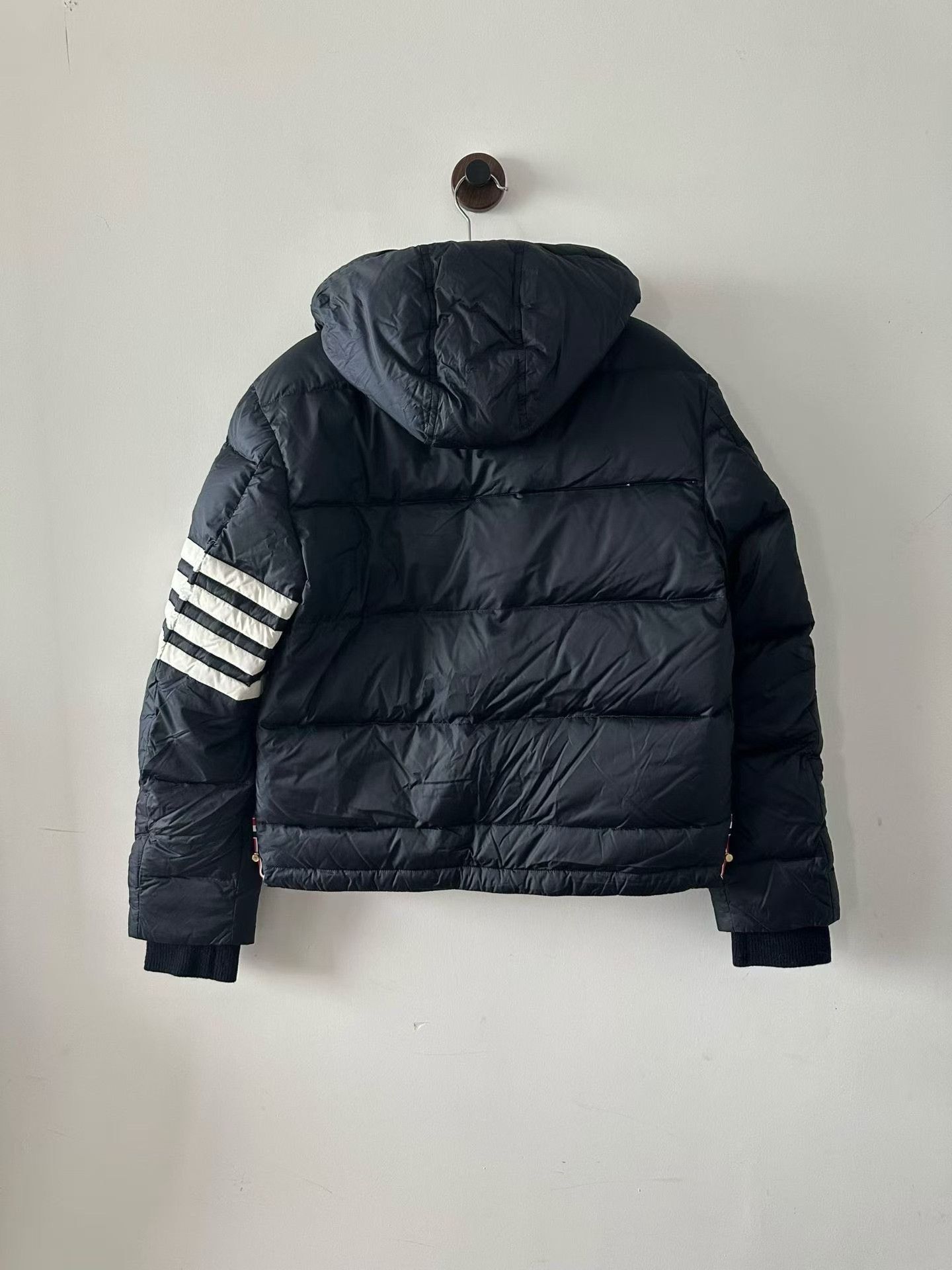 Thom Browne Thom Browne Navy Gold-Button Hooded Down Jacket Size US XS / EU 42 / 0 - 2 Thumbnail