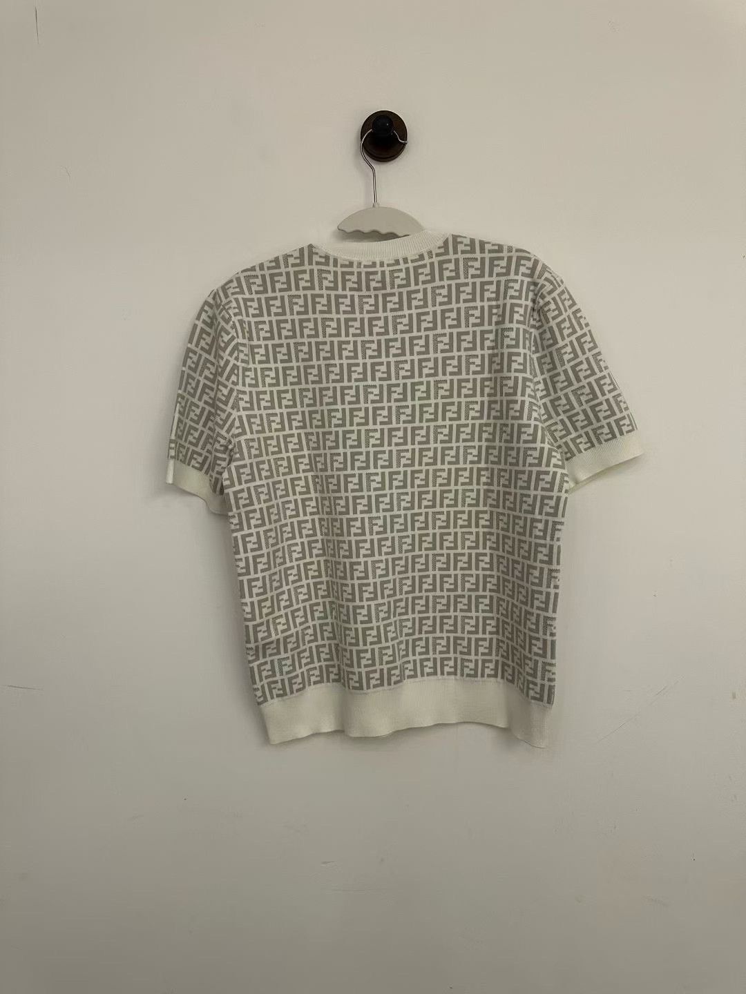 Fendi Fendi Gray All-Over Print Knit Tee Size US S / EU 44-46 / 1 - 2 Thumbnail